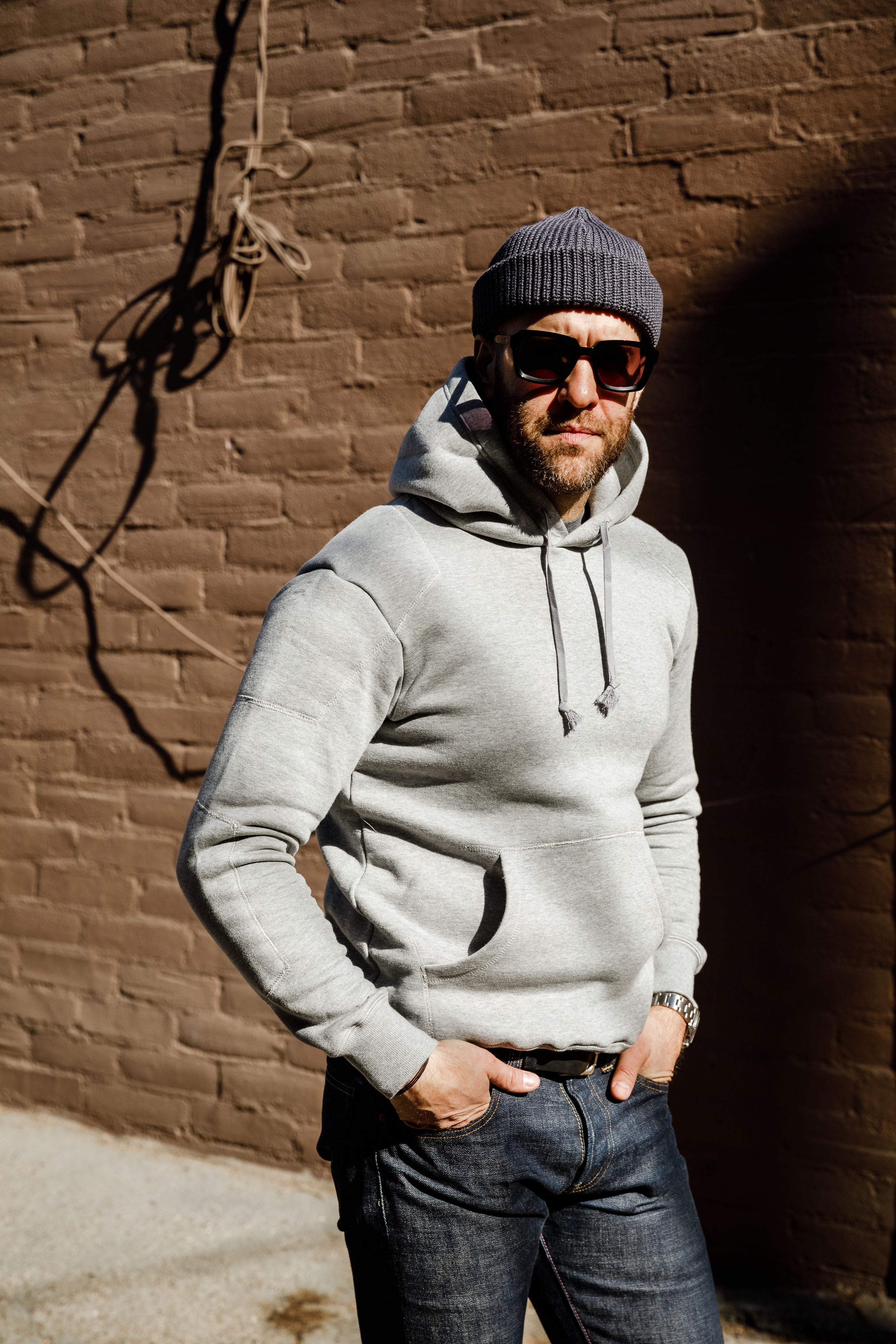 Addict Clothes - Heavy Weight Padded Pullover Hoodie Logo'd - Light Grey