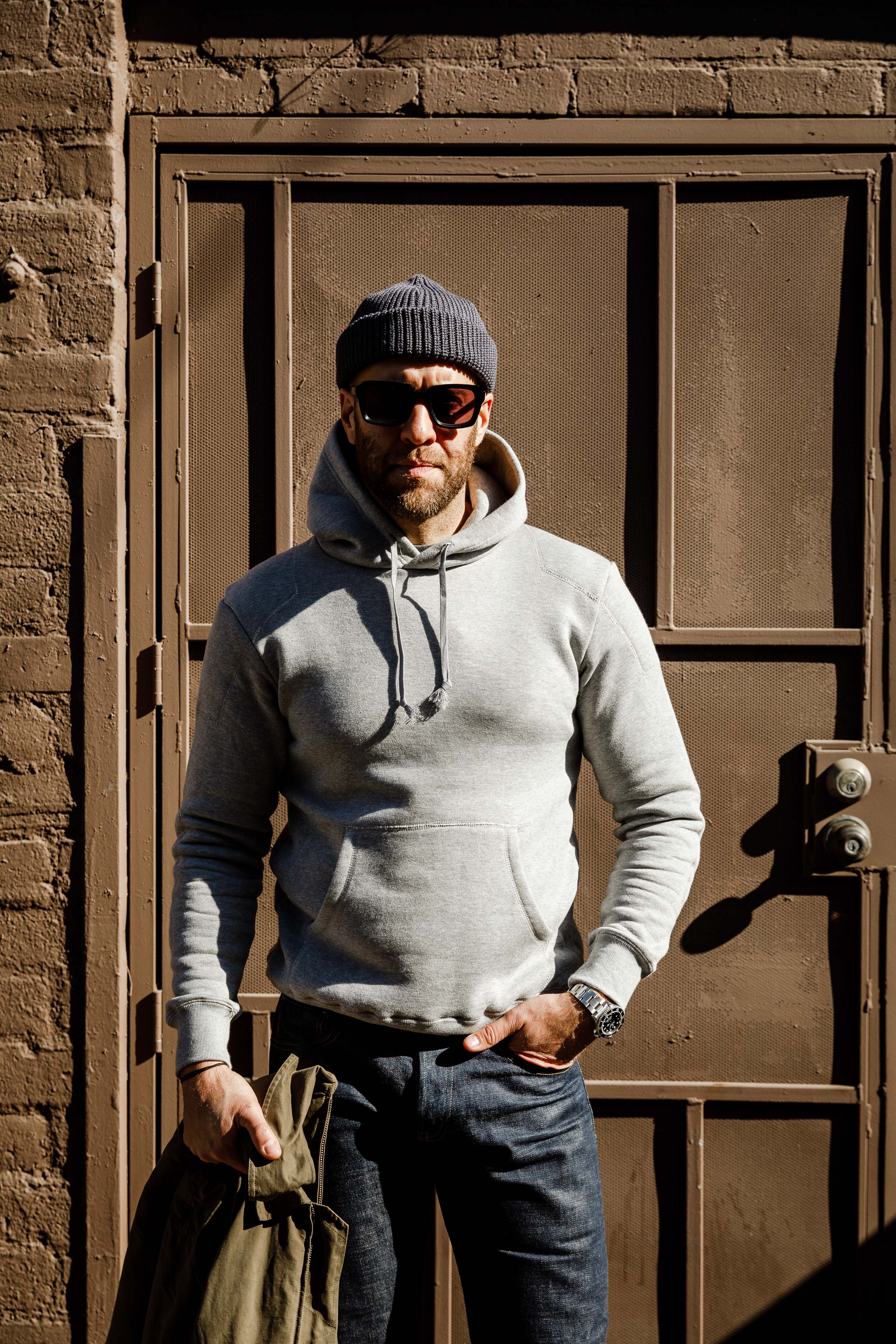 Addict Clothes - Heavy Weight Padded Pullover Hoodie Logo'd - Light Grey