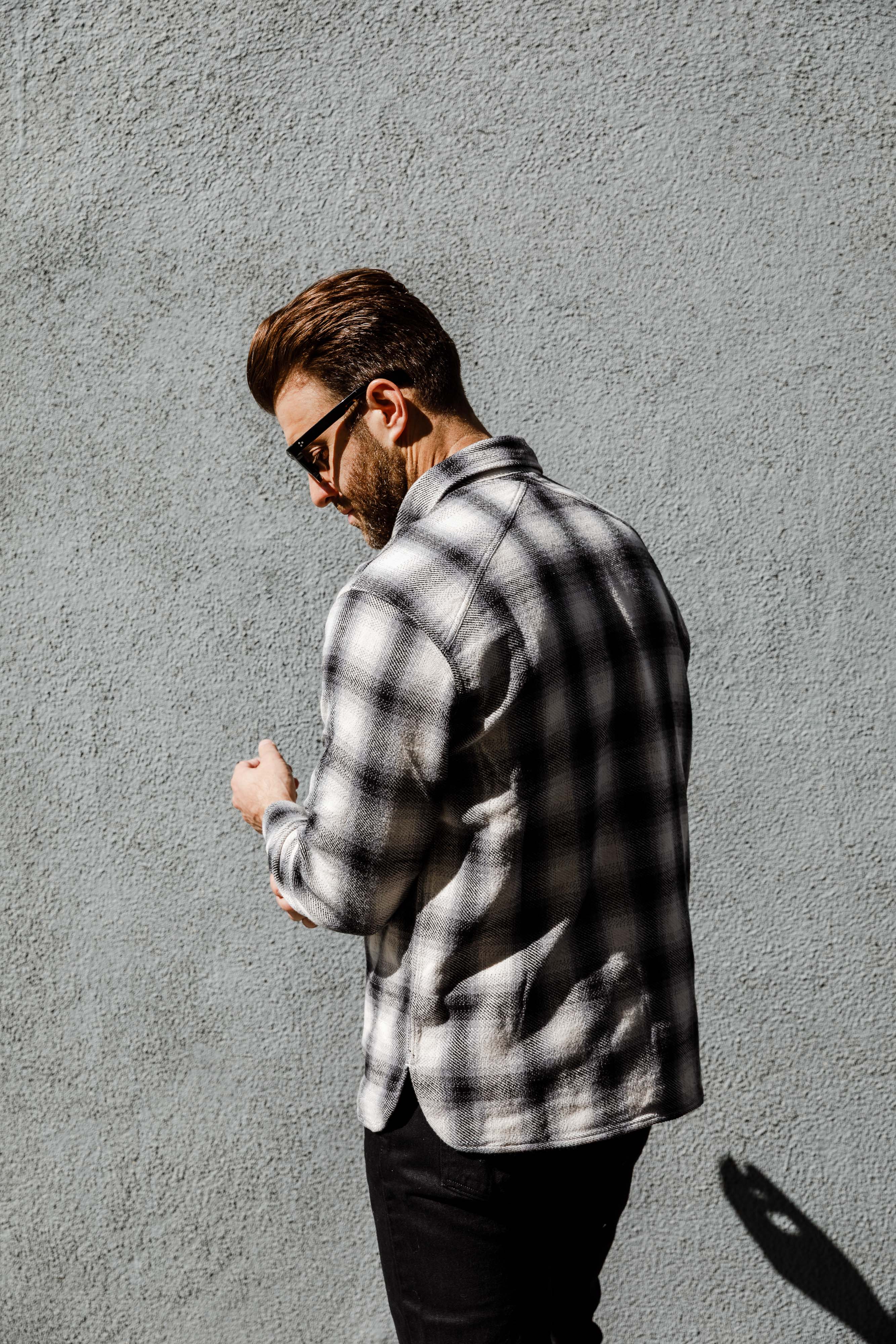 3sixteen - Crosscut Flannel - Cream/Black Plaid