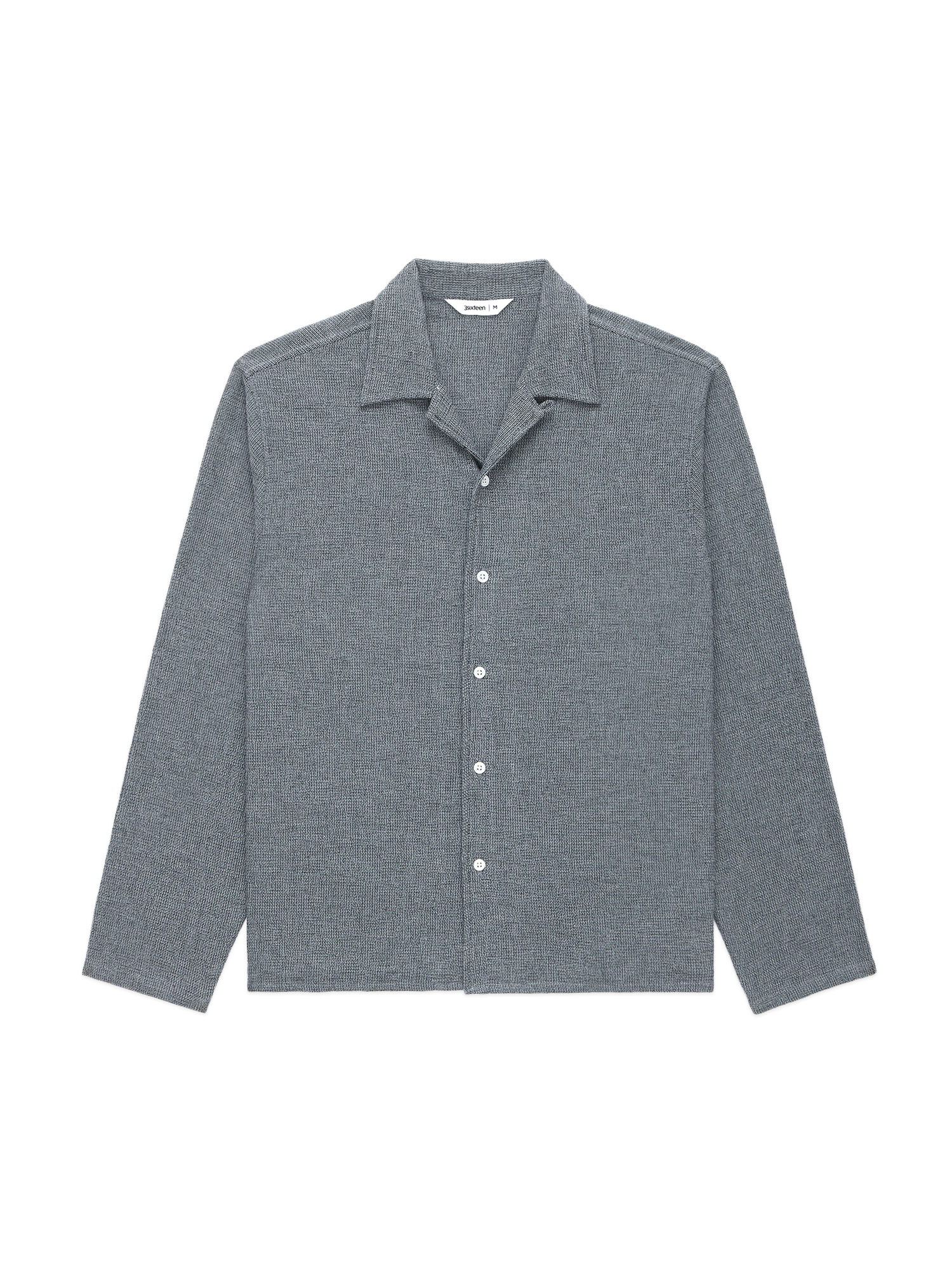 【✨新品✨】UN3D.◎BIG COLLAR FABRIC MIX CT 3sixteen - Loop Collar Shirt - Black Marled