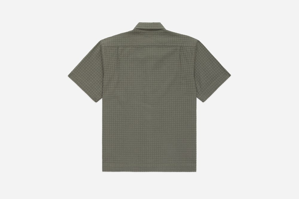 3sixteen - Resort Shirt - Olive Geo Weave