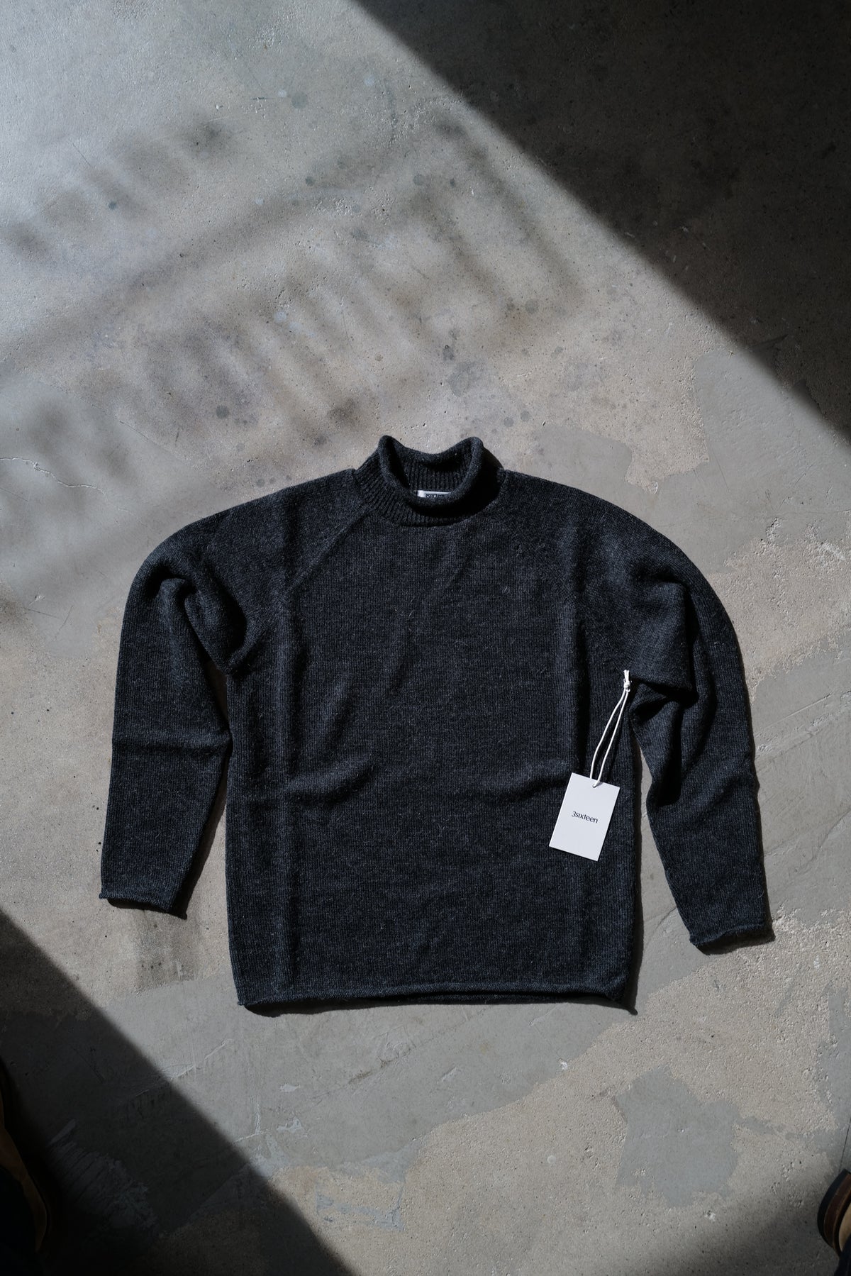 3sixteen - Roll Neck Sweater - Charcoal Alpaca