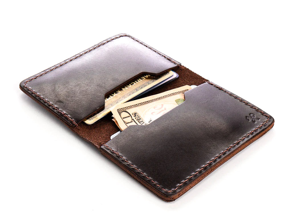 Billykirk - Leather Bi-Fold Card Case - Brown