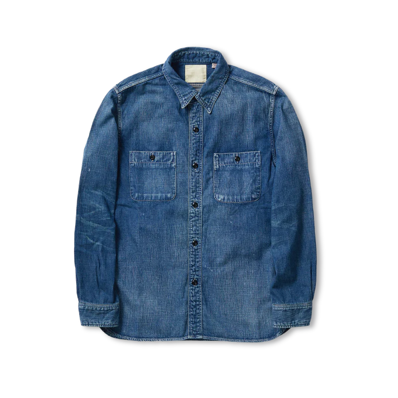Full Count - 4890HW-19 - 8oz Denim Work Shirt (Hand Washed)
