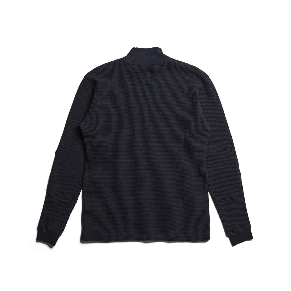 Addict Clothes - Heavy Weight Waffle Moc Neck Crew - Black