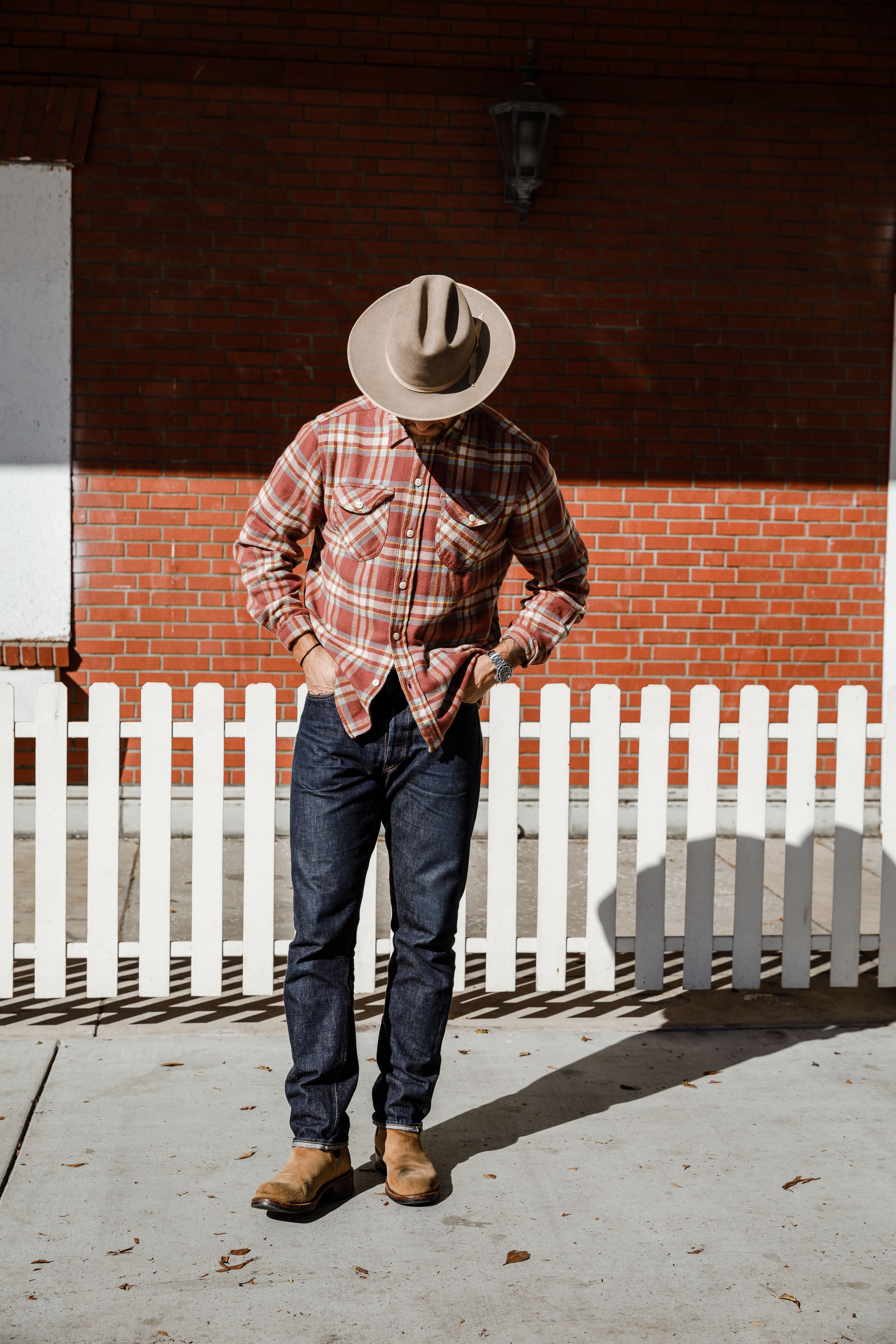 Wythe - Washed Flannel Workshirt - Autumn Rust