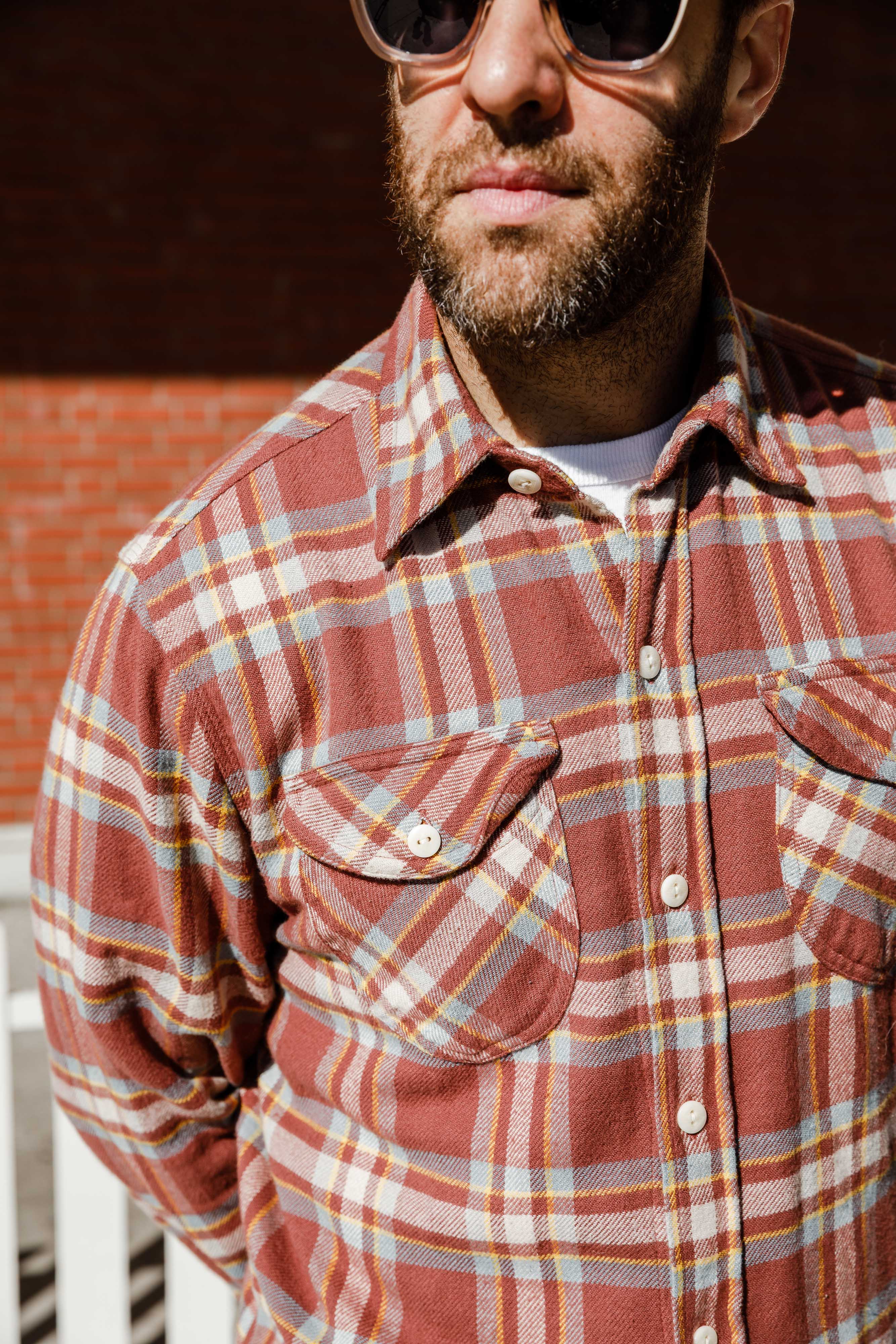 Wythe - Washed Flannel Workshirt - Autumn Rust