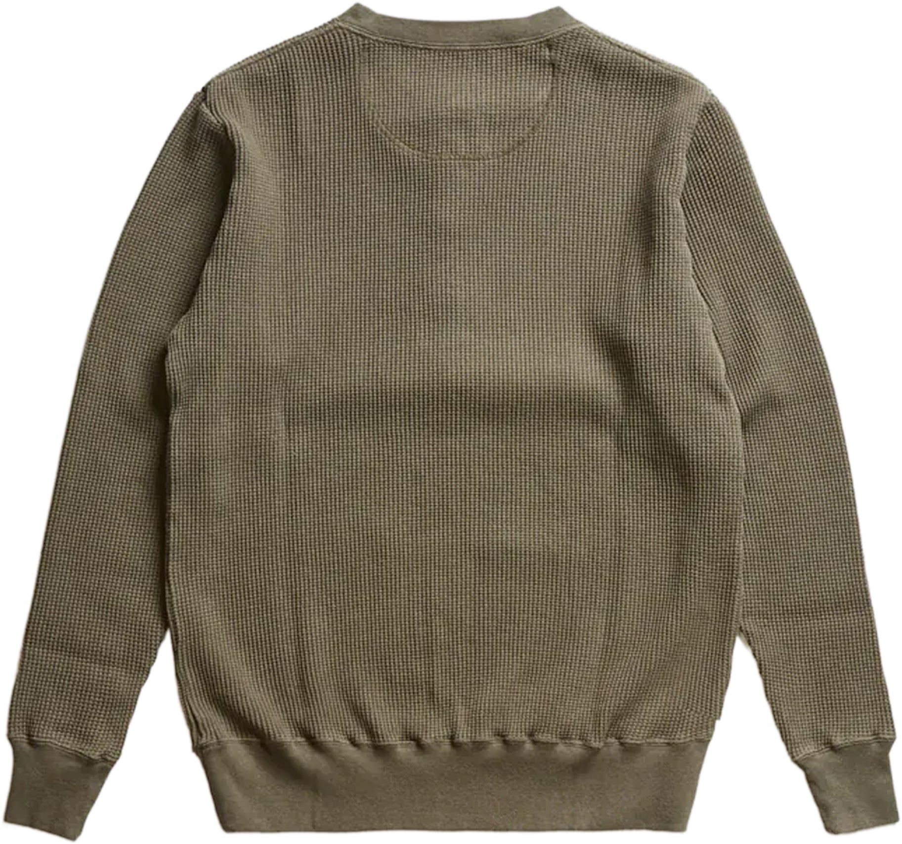 Addict Clothes - Heavy Weight Waffle Henley - Army Green