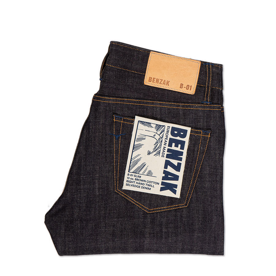 Benzak Denim Developers - B-01 SLIM - 13 oz. Brown Cotton Selvedge