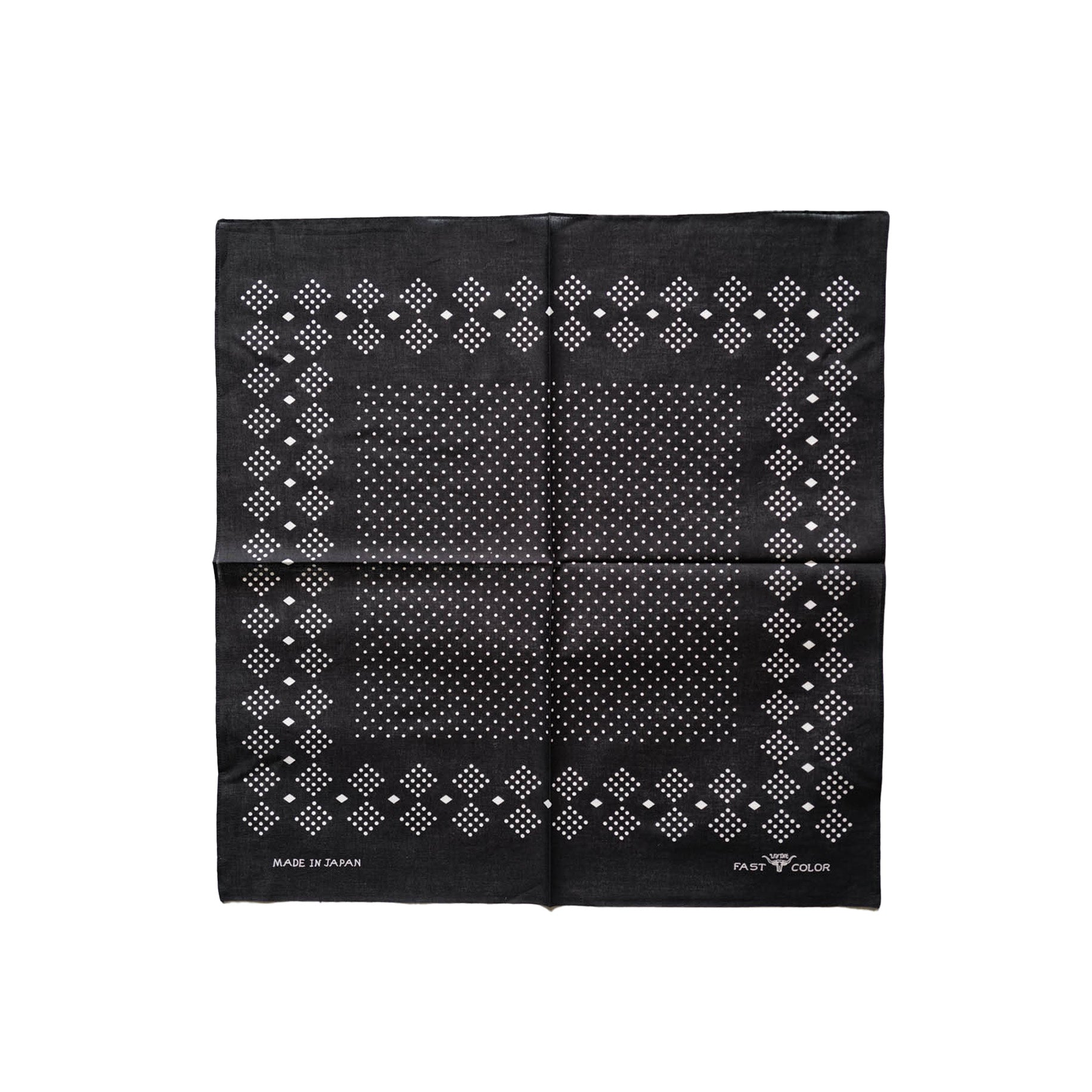 Wythe - Indigo Discharge Selvedge Bandana - Black Indigo