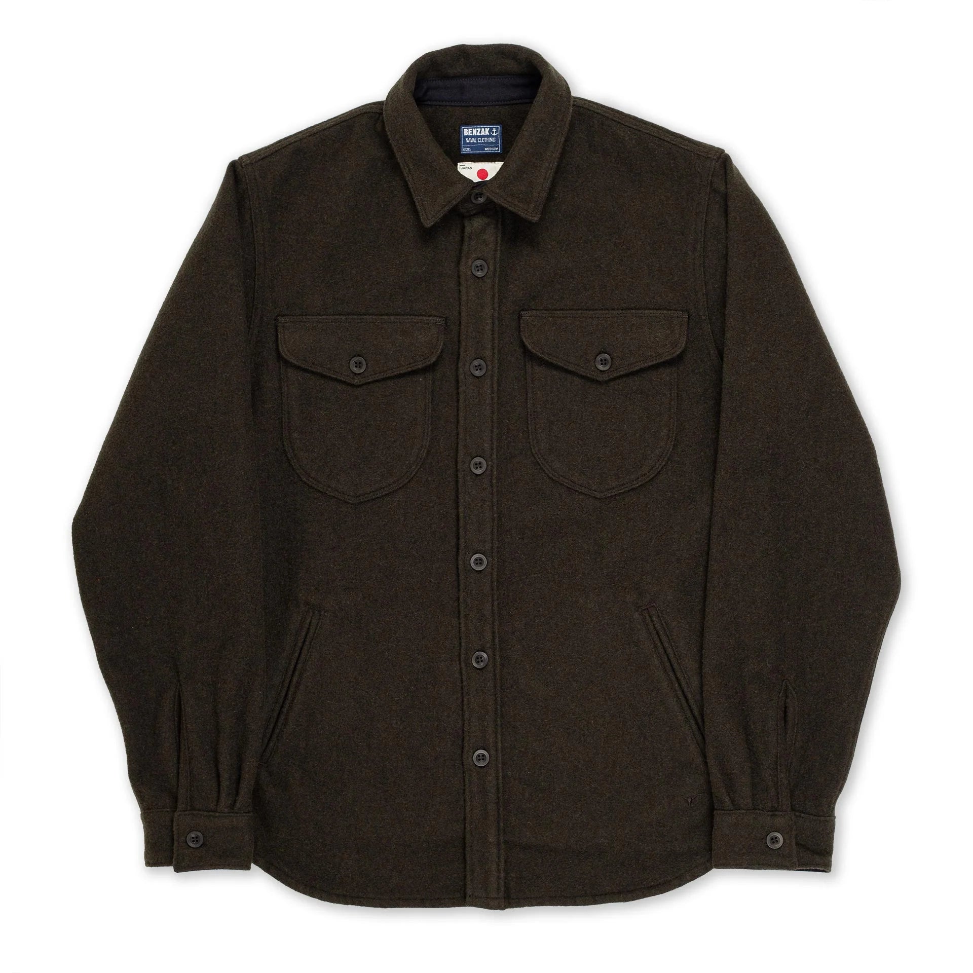 Benzak Denim Developers - CPO OverShirt - 14oz Forest Green Wool Mosse