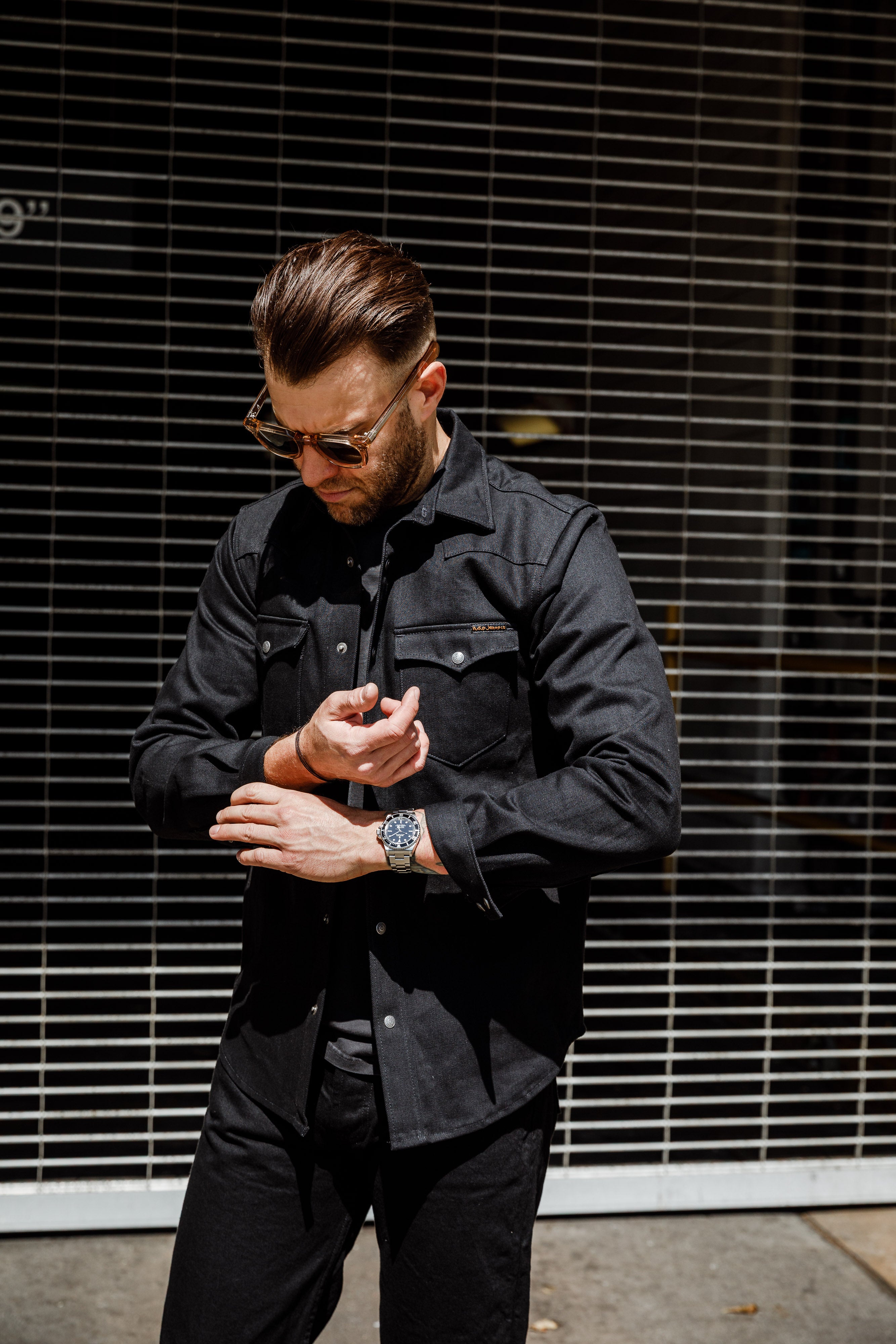 Nudie - George 14.5oz Selvage Denim Shirt - Dry Black