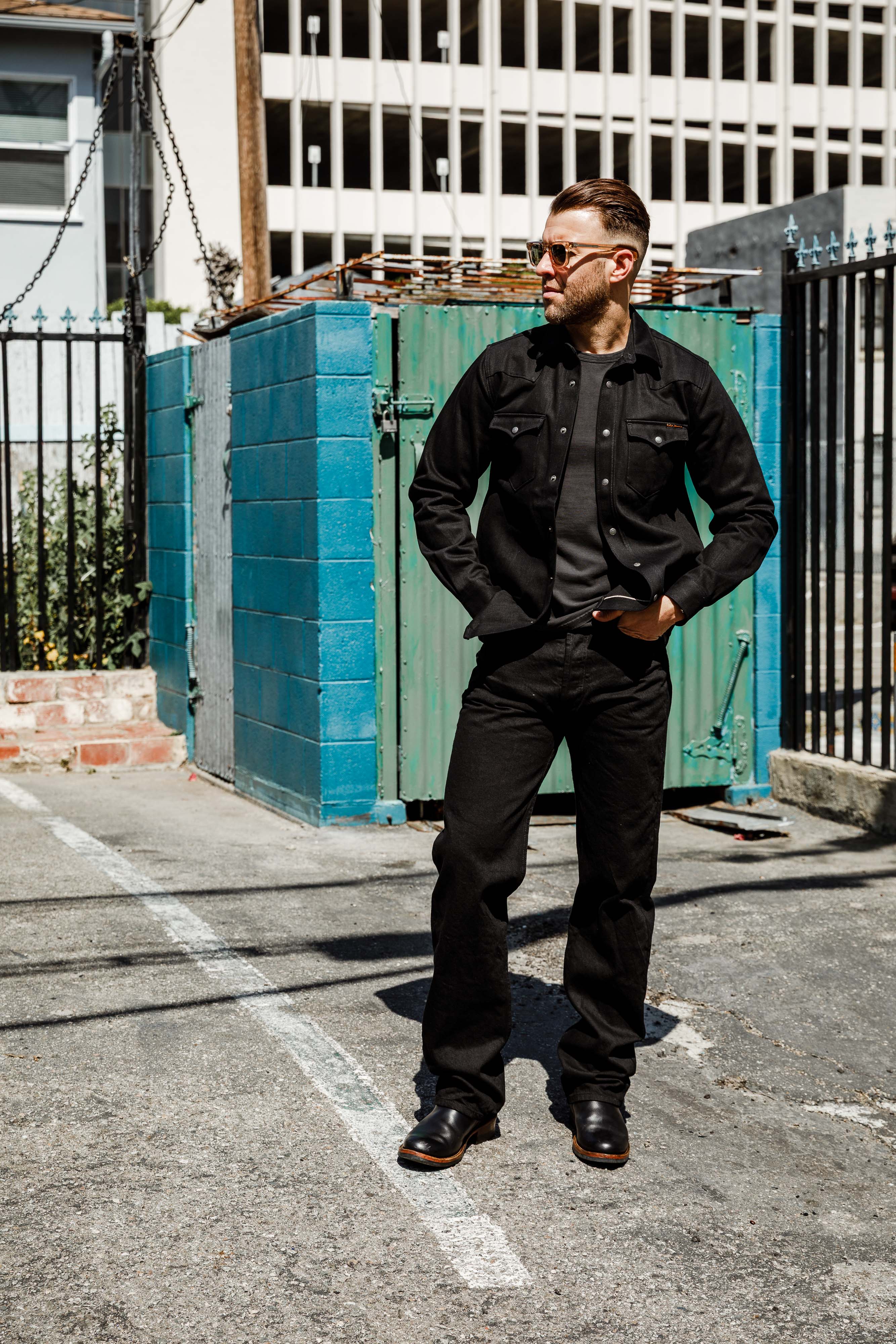 Nudie - George 14.5oz Selvage Denim Shirt - Dry Black