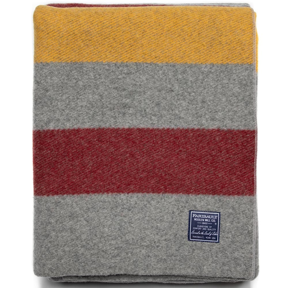 Faribault Mill - Frontier Wool Blanket - Gray