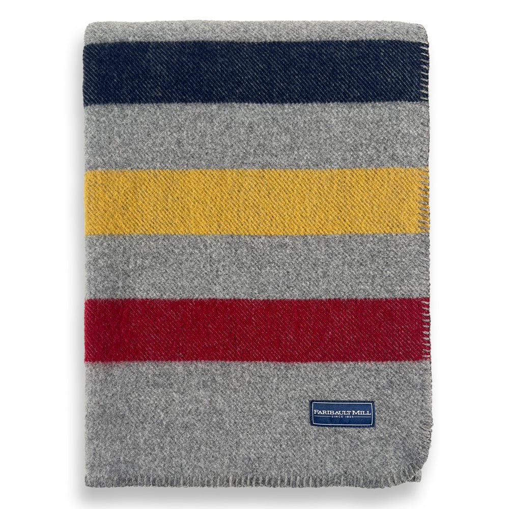Faribault Mill - Frontier Wool Throw Blanket - Gray
