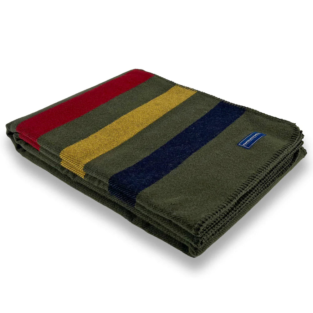 Faribault Mill - Frontier Wool Throw Blanket - Olive