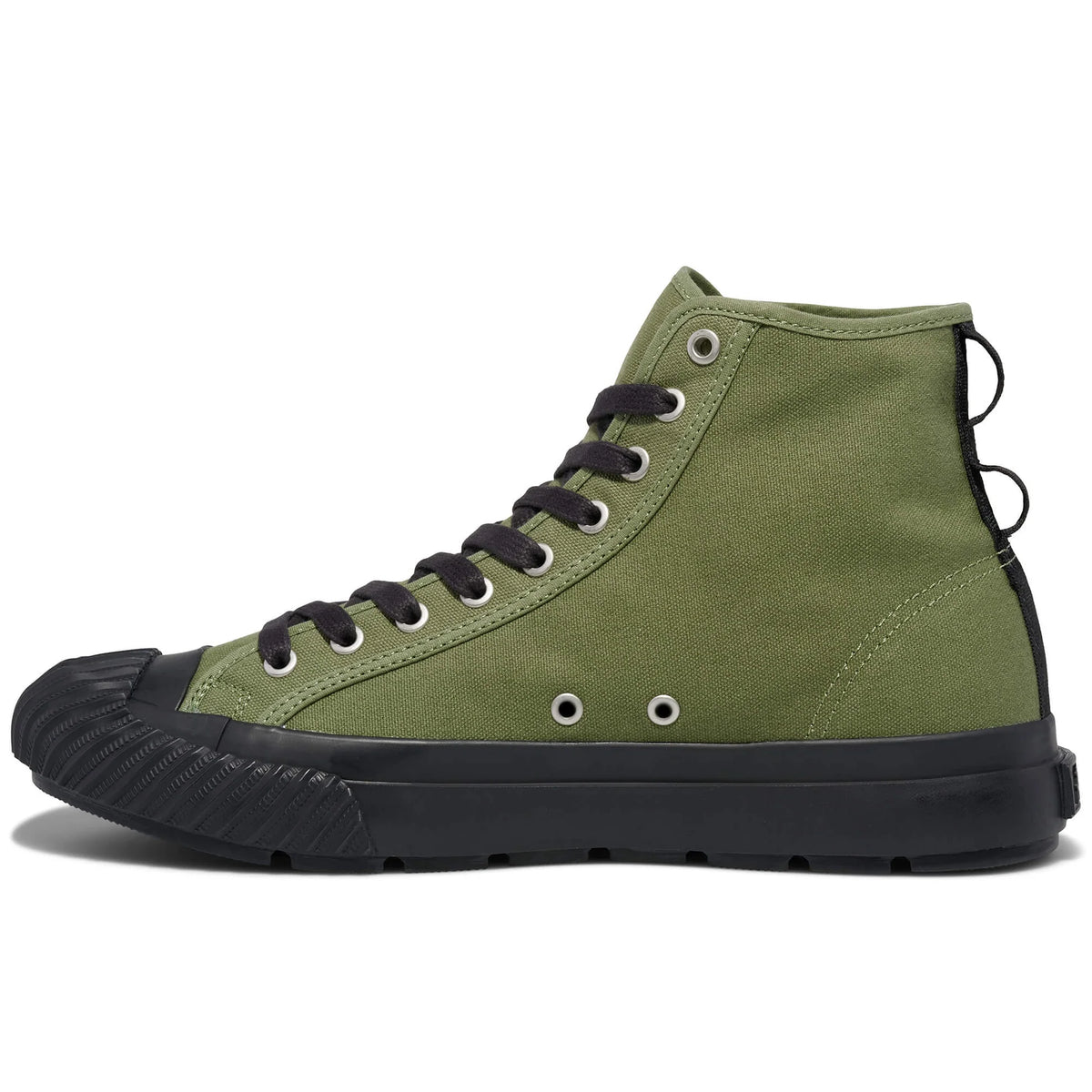 PF Flyers Black Canvas High Top‎ Lace Up Boots Mens Size 9.5 PF Flyers Black Leather High Top Sneakers | Mercari main image 2