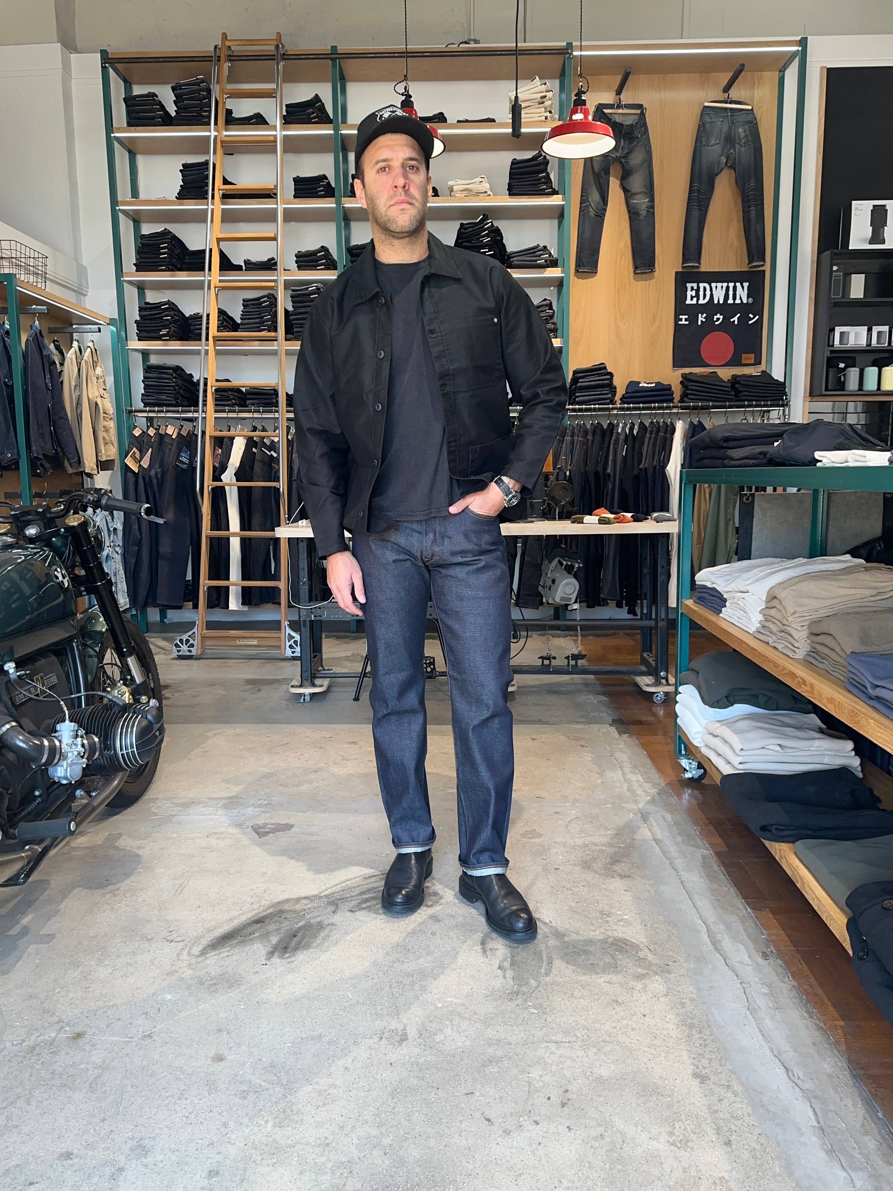 Benzak Denim Developers - BWJ-01 - Worker Jacket -  12 oz. Black Moleskin