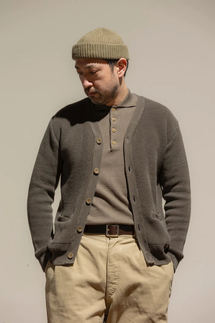 Addict Clothes - Long Sleeve Knit Polo - Olive