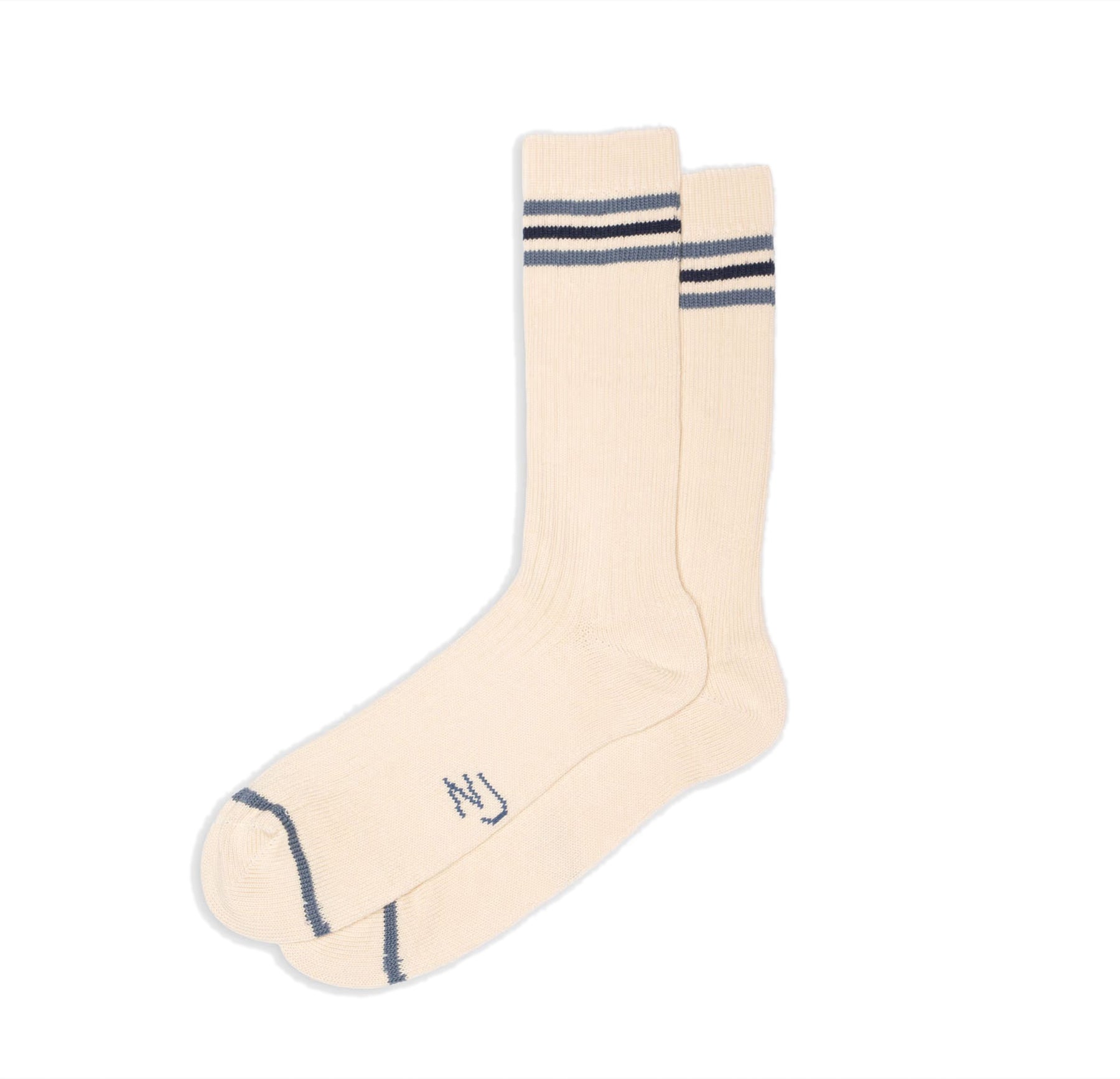Nudie - Tennis Socks Stripe Retro Offwhite/Blue
