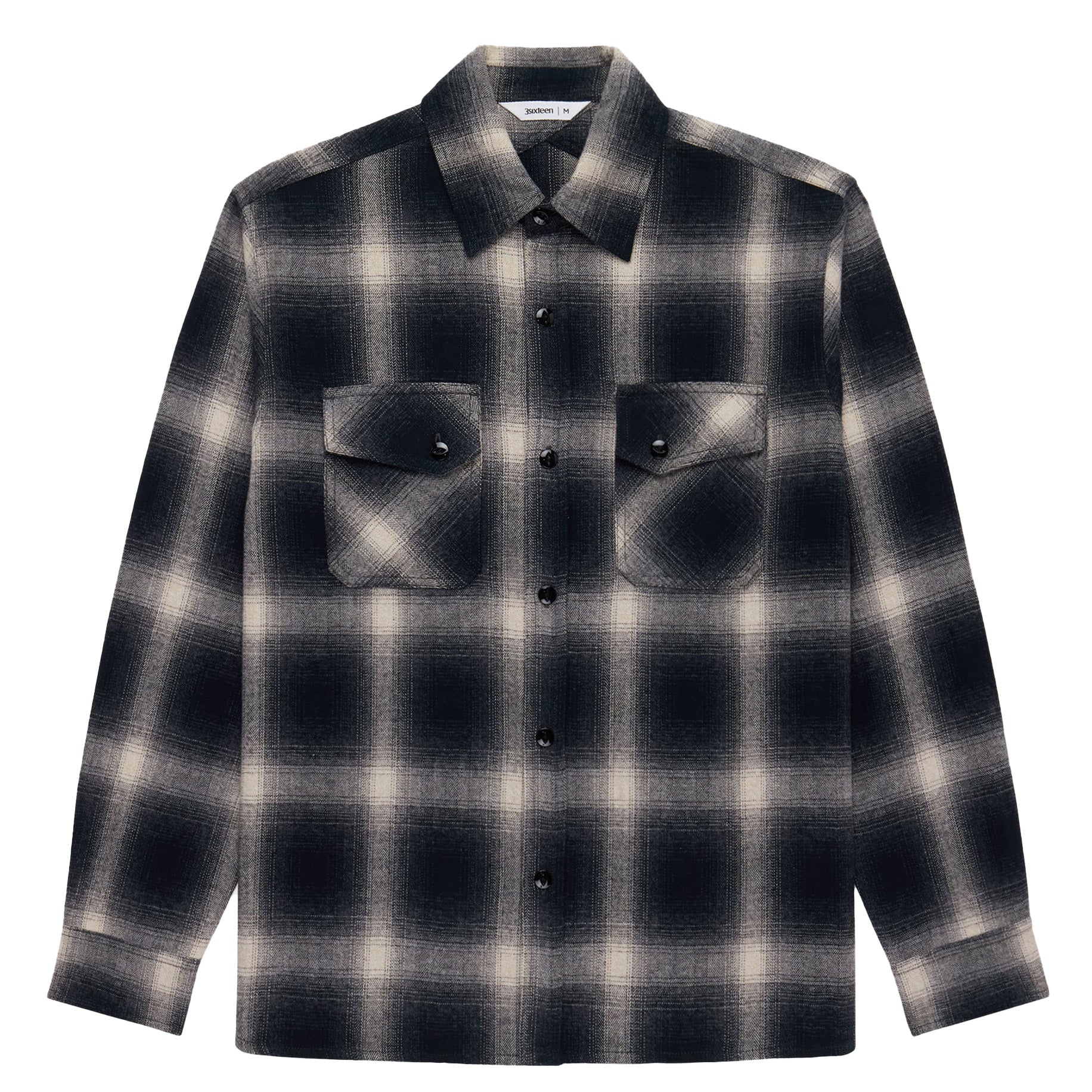 3sixteen - Crosscut Flannel - Black Ombre Plaid