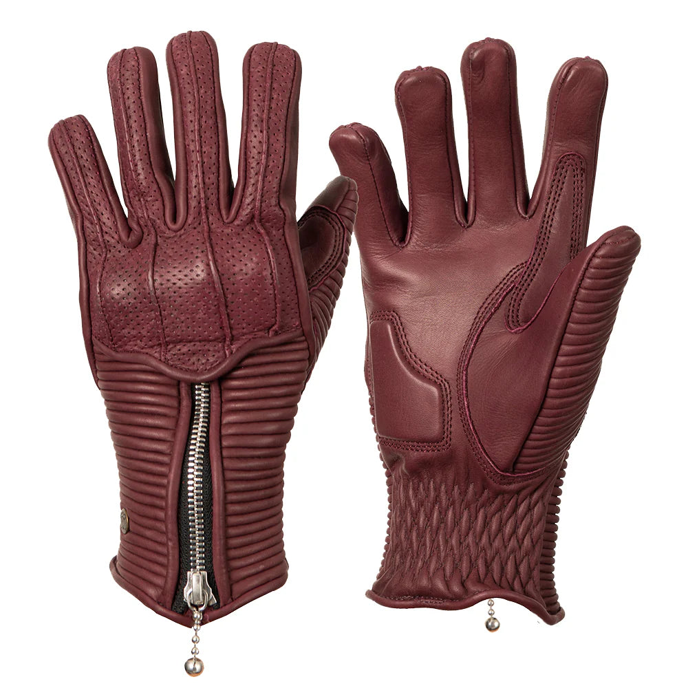 Goldtop England - Ladies Silk Lined Raptor Gloves - Burgundy
