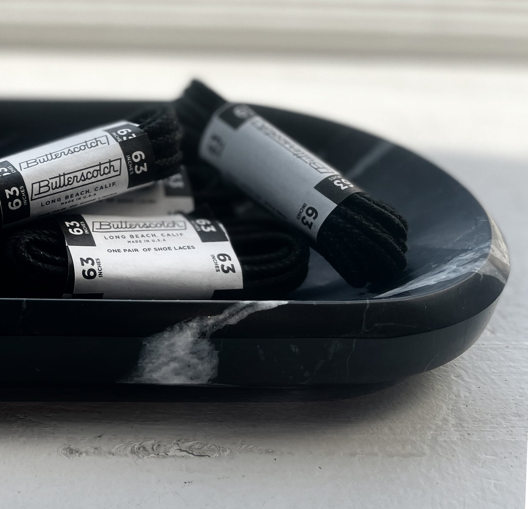 ButterScotch - 63" Round Waxed Boot Lace - Black w/ Nylon Tip