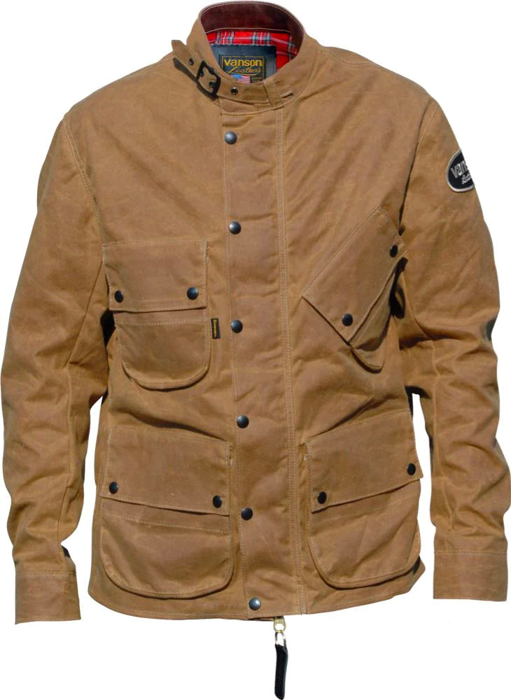 Vanson - Stormer Jacket - Tan Waxed Canvas