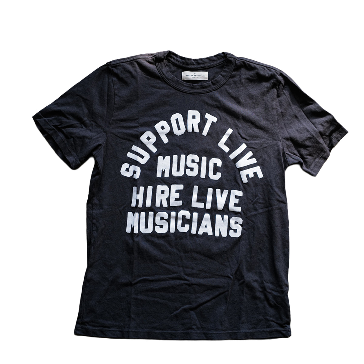 imogene + willie - "support live music" tee - Black