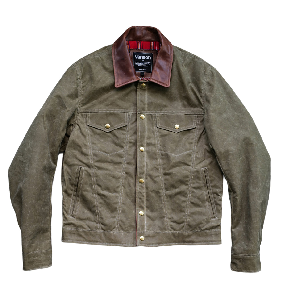 ButterScotch x Vanson - Territory Jacket - Tan Waxed Canvas