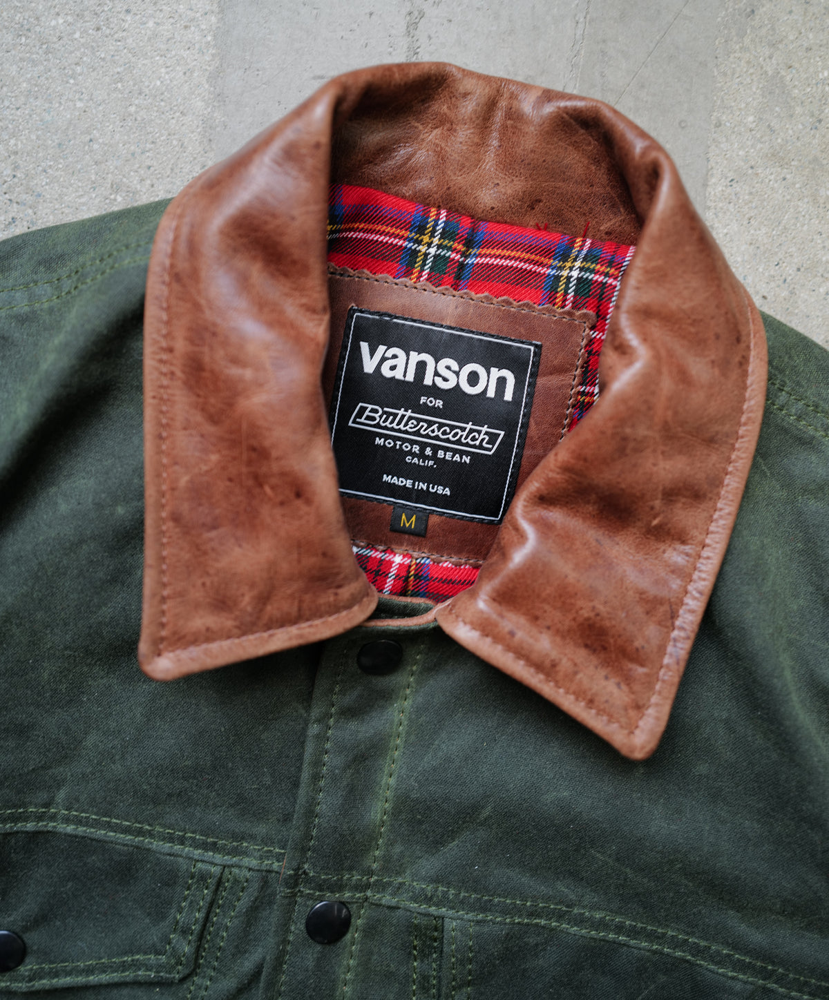 ButterScotch x Vanson - Territory Jacket - Olive Waxed Canvas (Pre-Order)