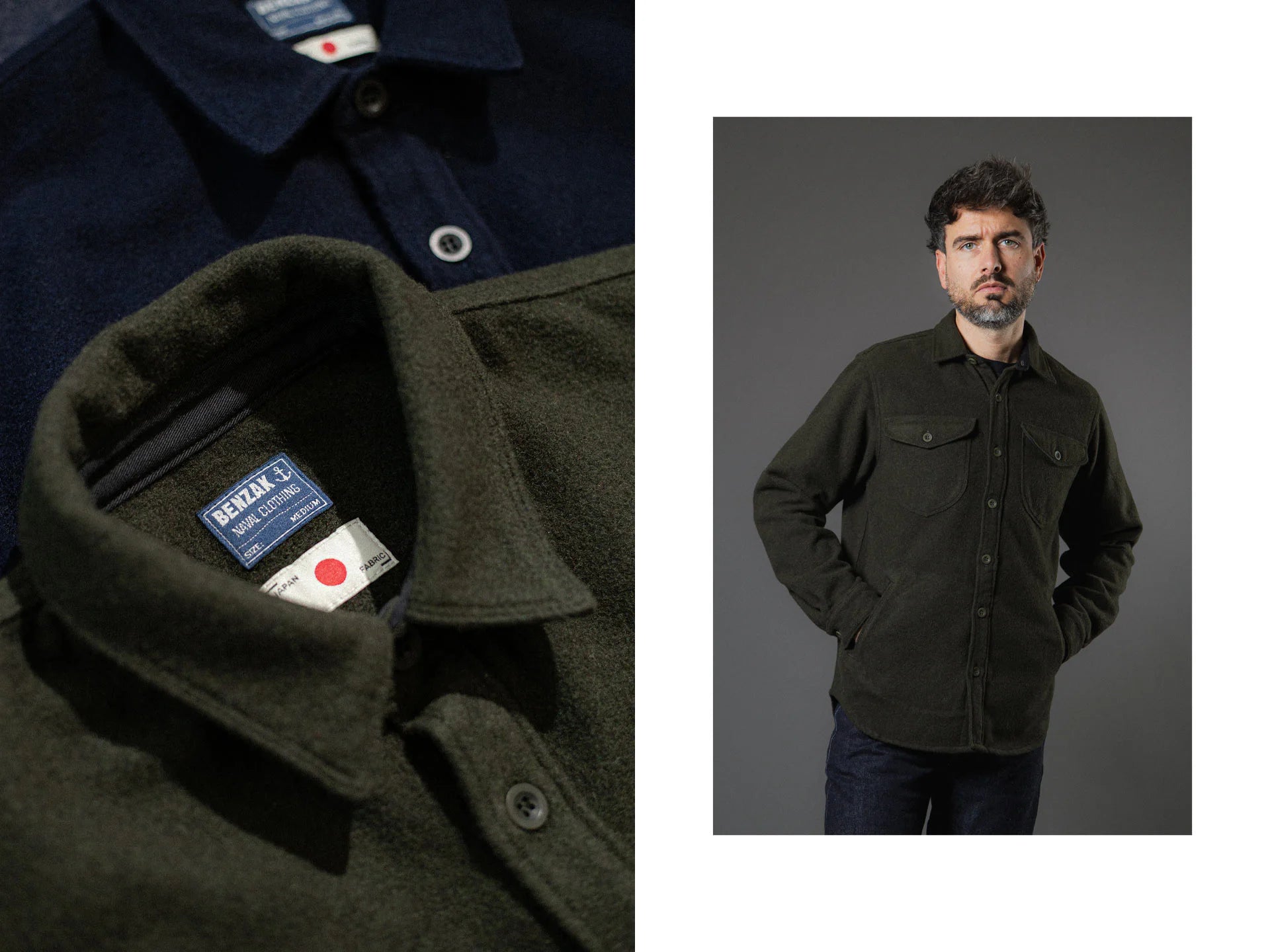 Benzak Denim Developers - CPO OverShirt - 14oz Forest Green Wool Mosser