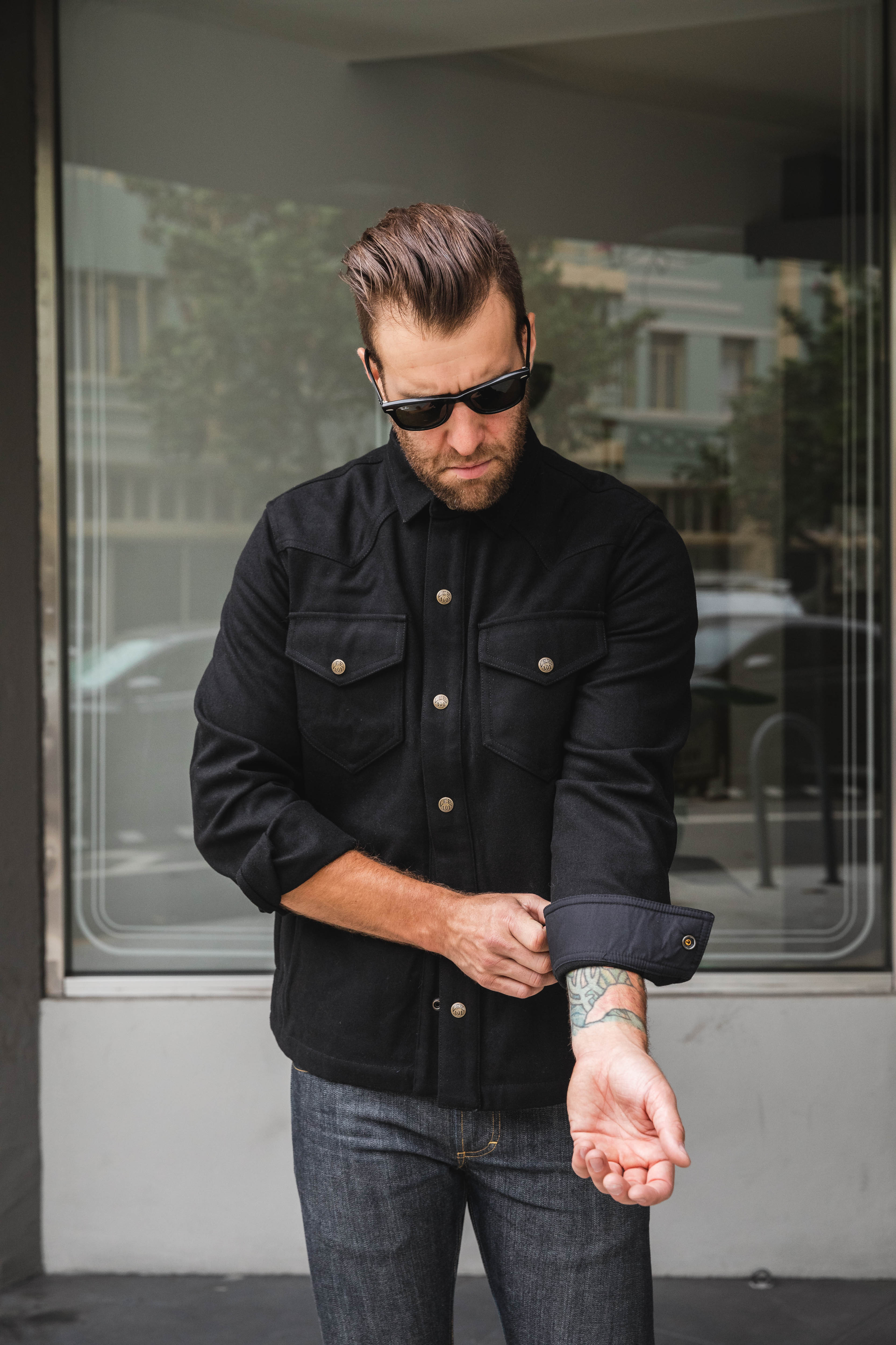 Lee 101 - Wool Overshirt - Black