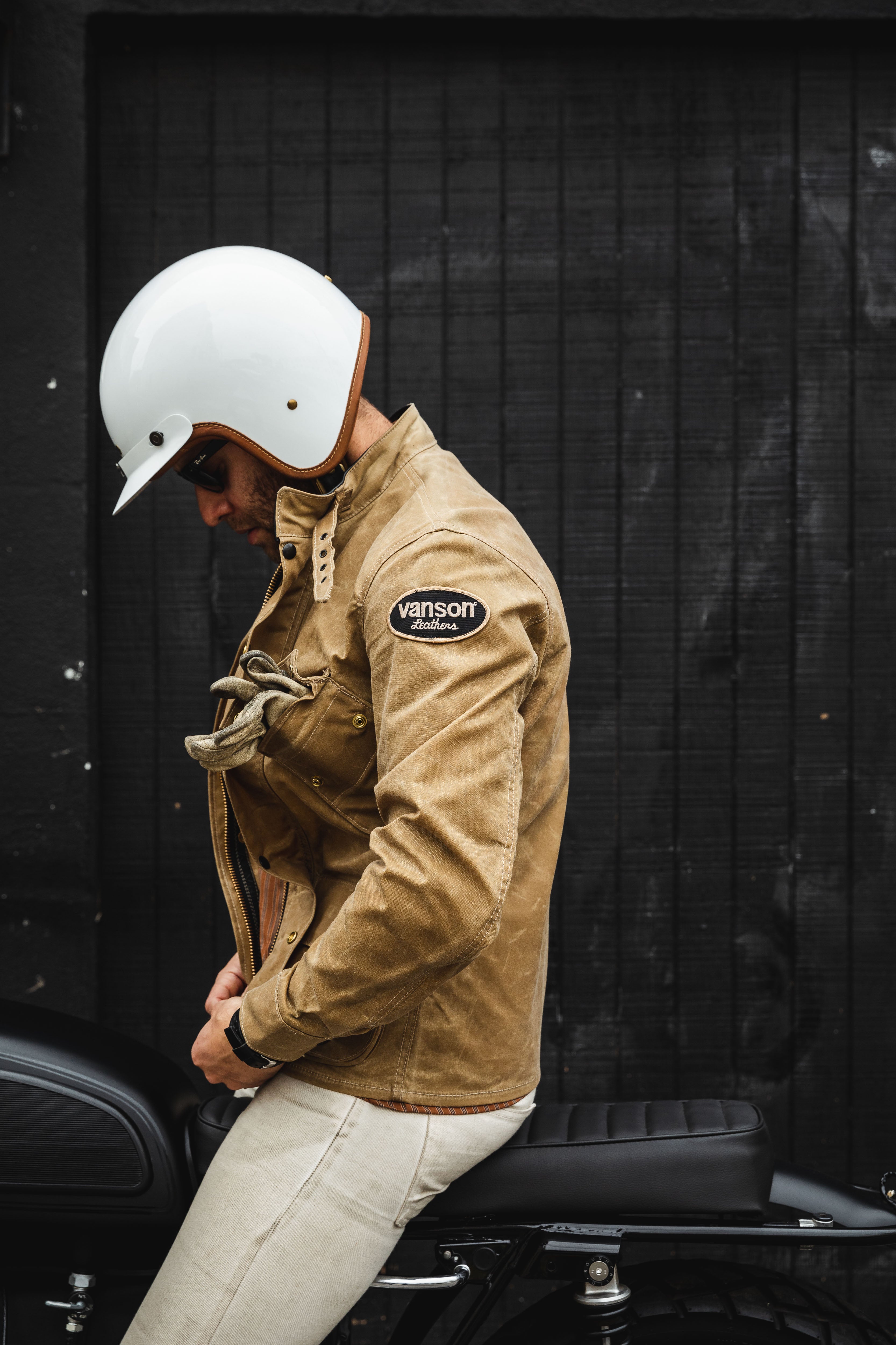 Vanson - Stormer Jacket - Tan Waxed Canvas