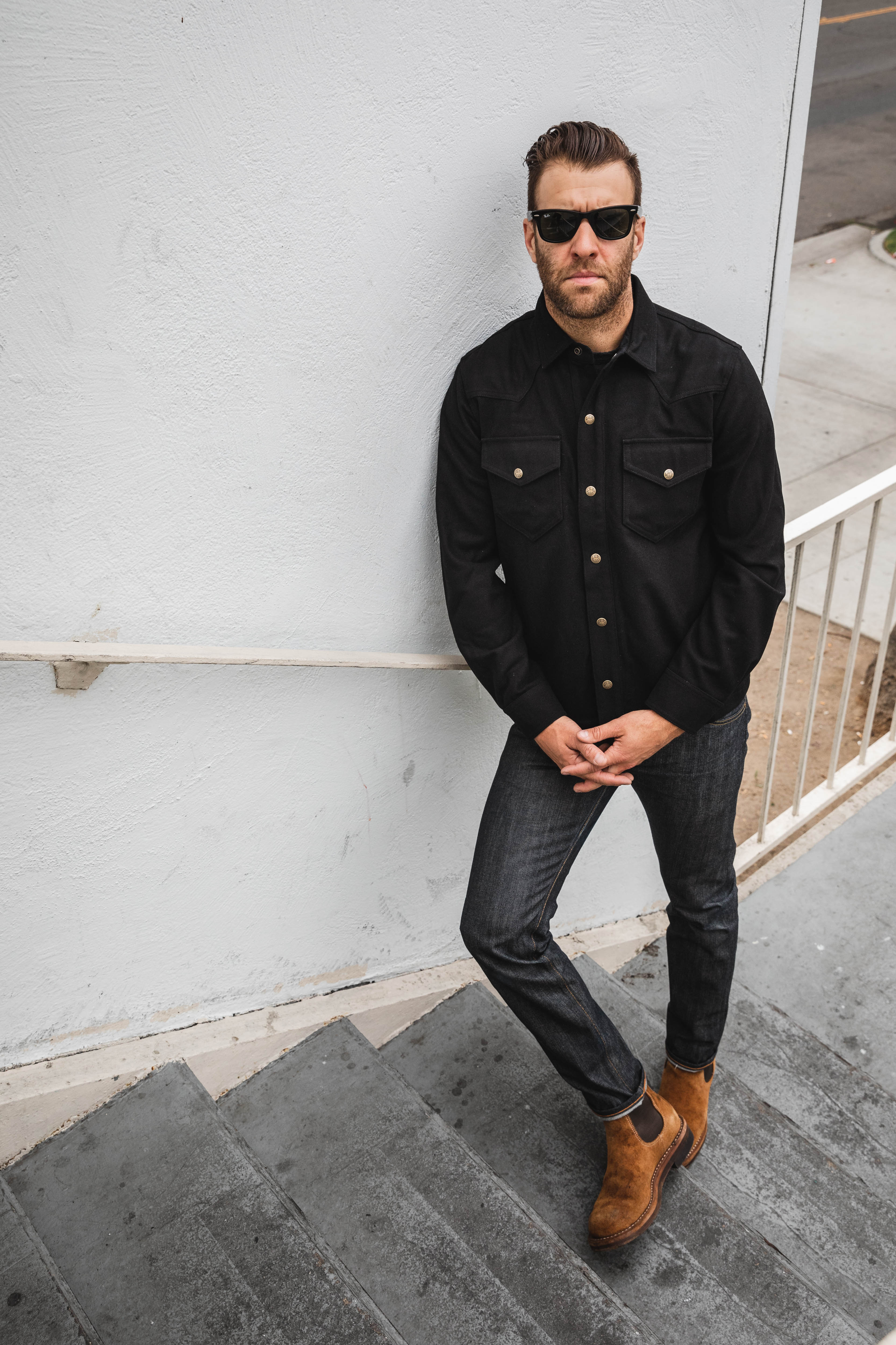 Lee 101 - Wool Overshirt - Black