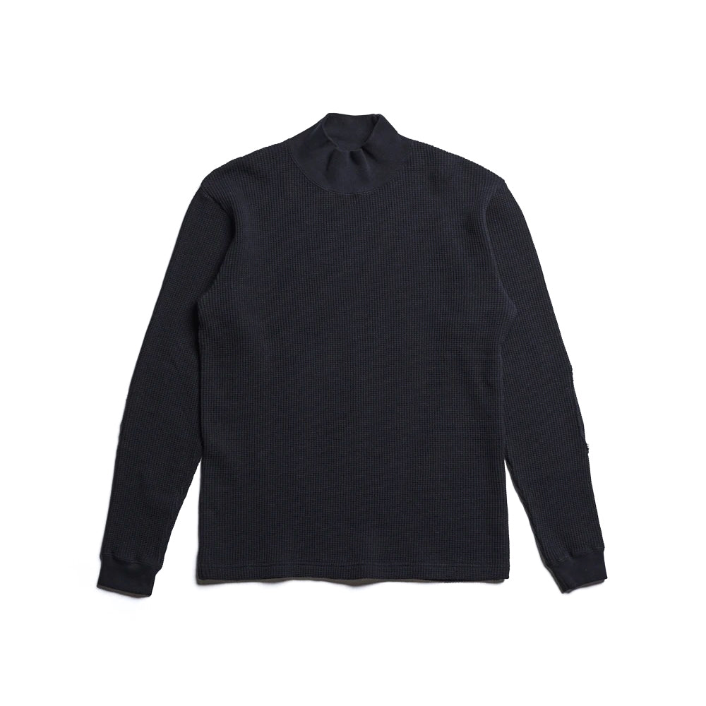 Addict Clothes - Heavy Weight Waffle Moc Neck Crew - Black