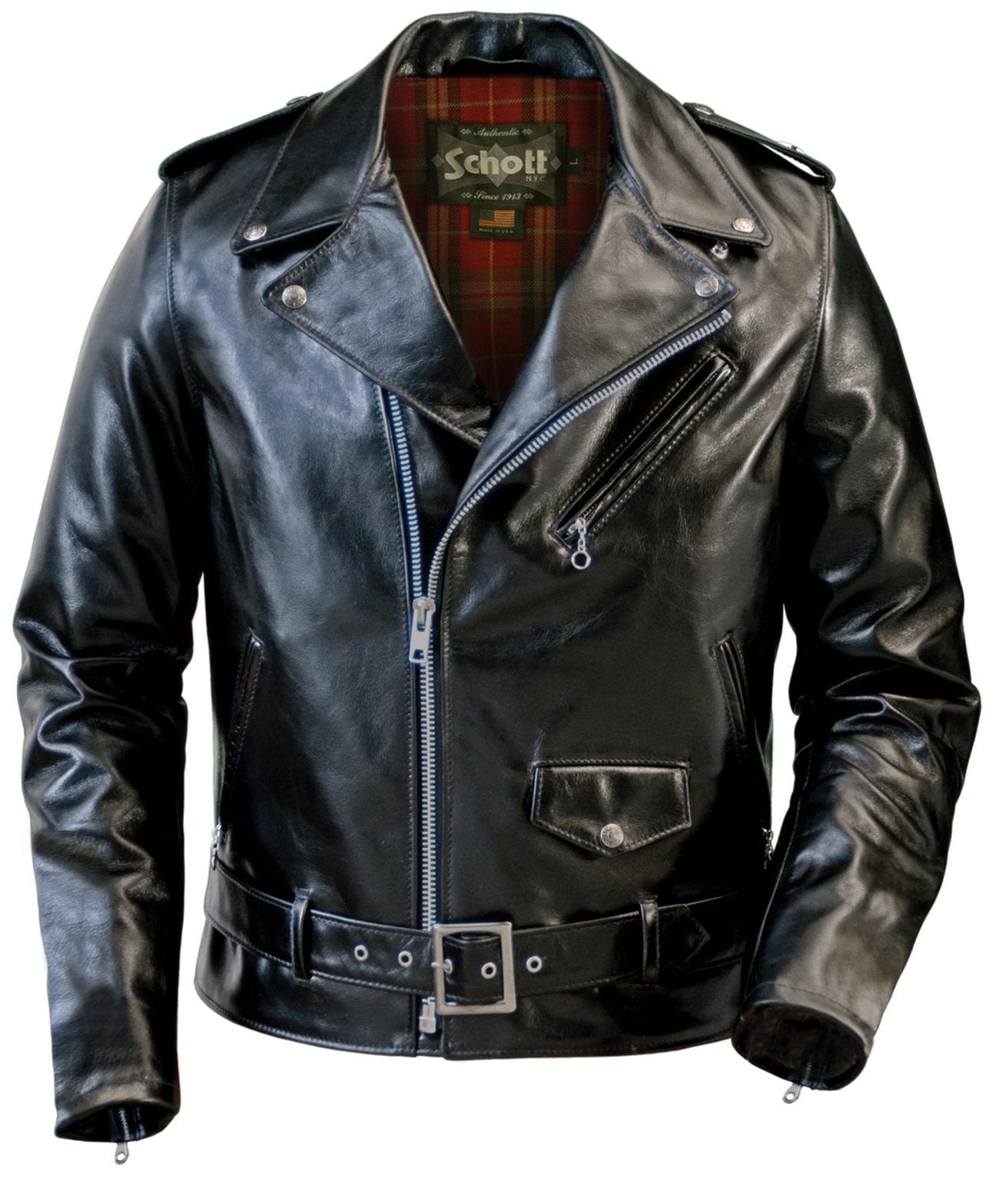 Leather jacket schott deals