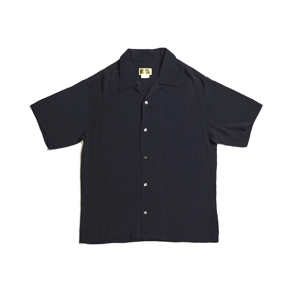 ADDICT Clothes - Open Collar Slant Pocket Shirt - Black