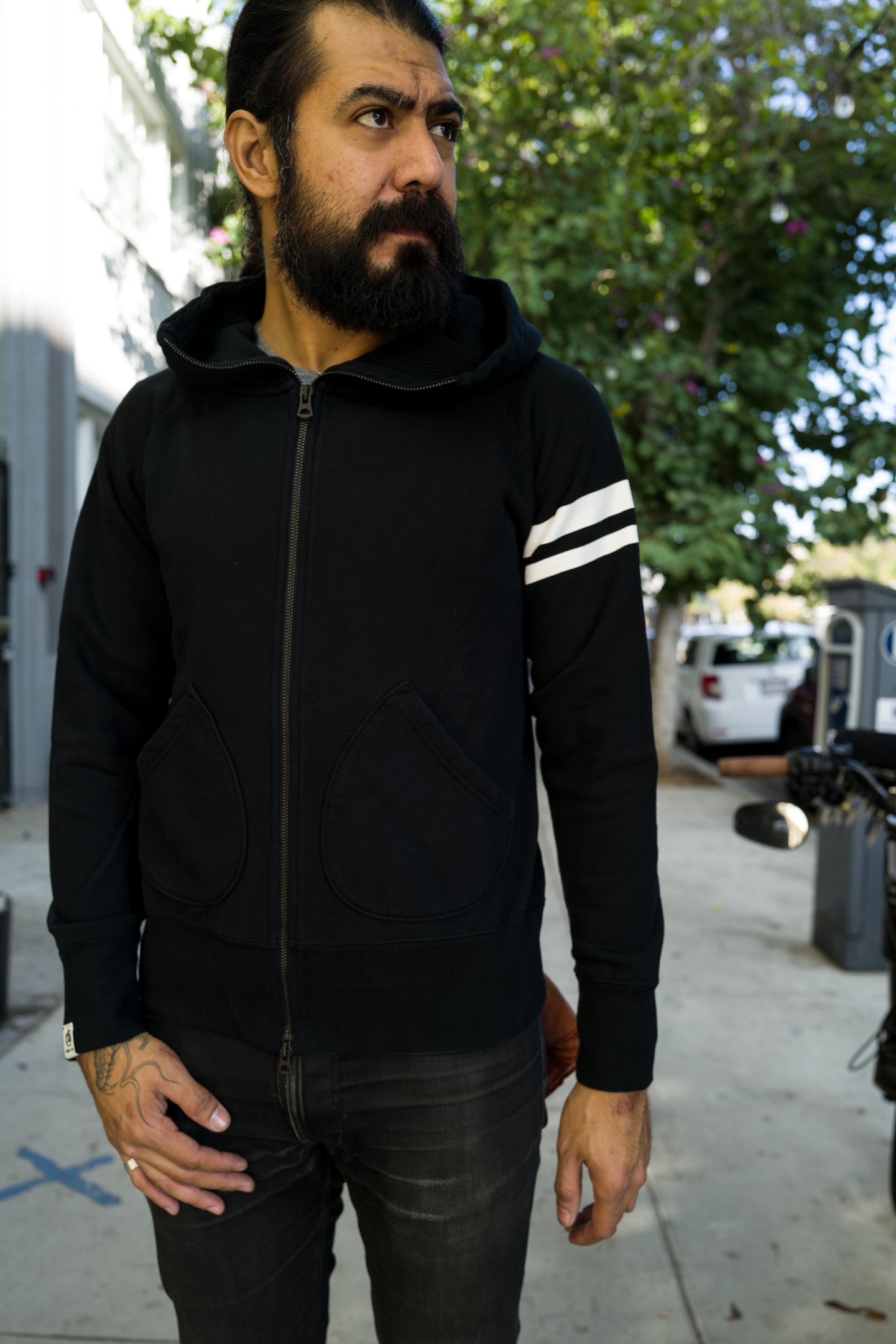 Momotaro - Heavyweight Hoodie - Black W/ GTB Stripe