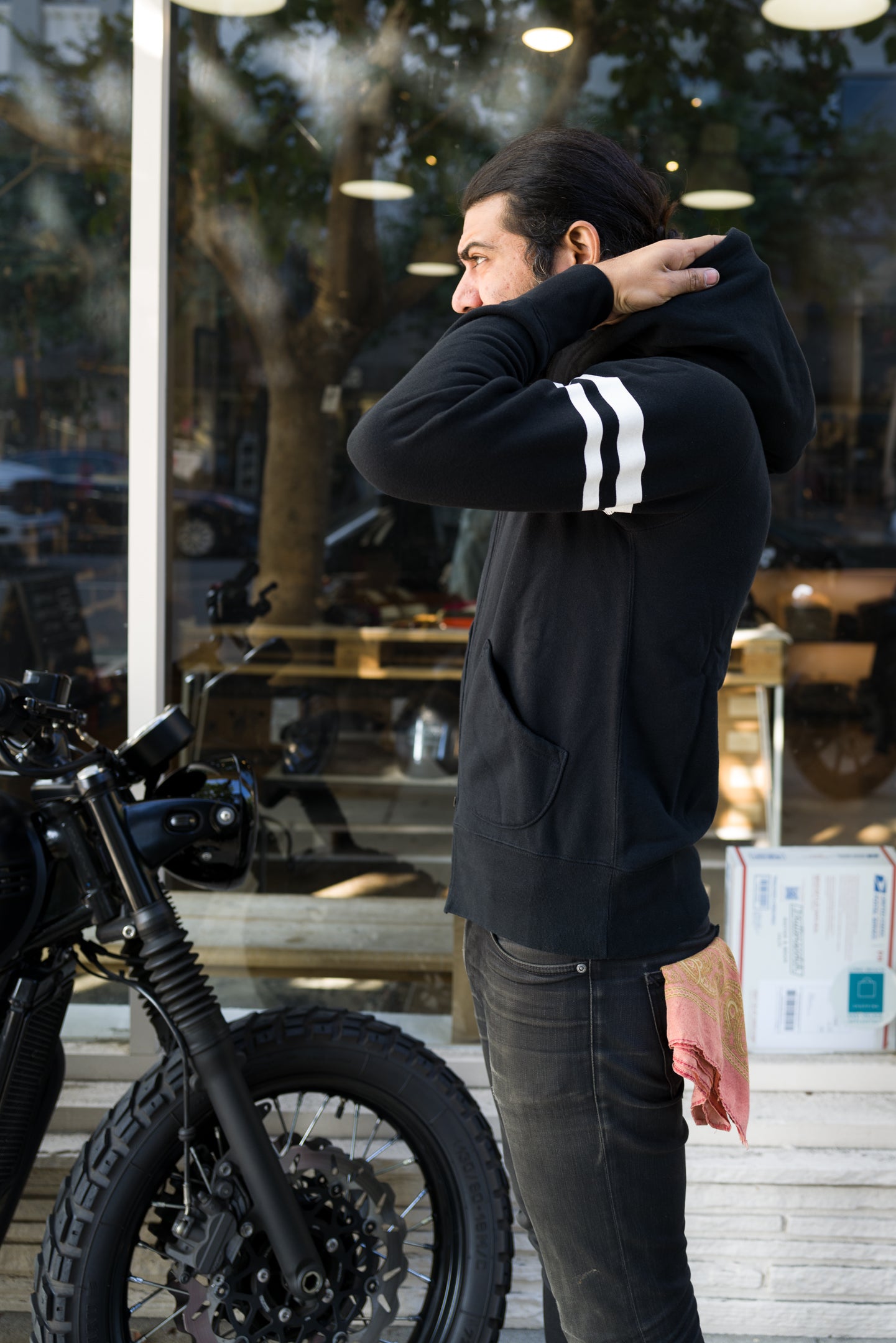 Momotaro - Heavyweight Hoodie - Black W/ GTB Stripe