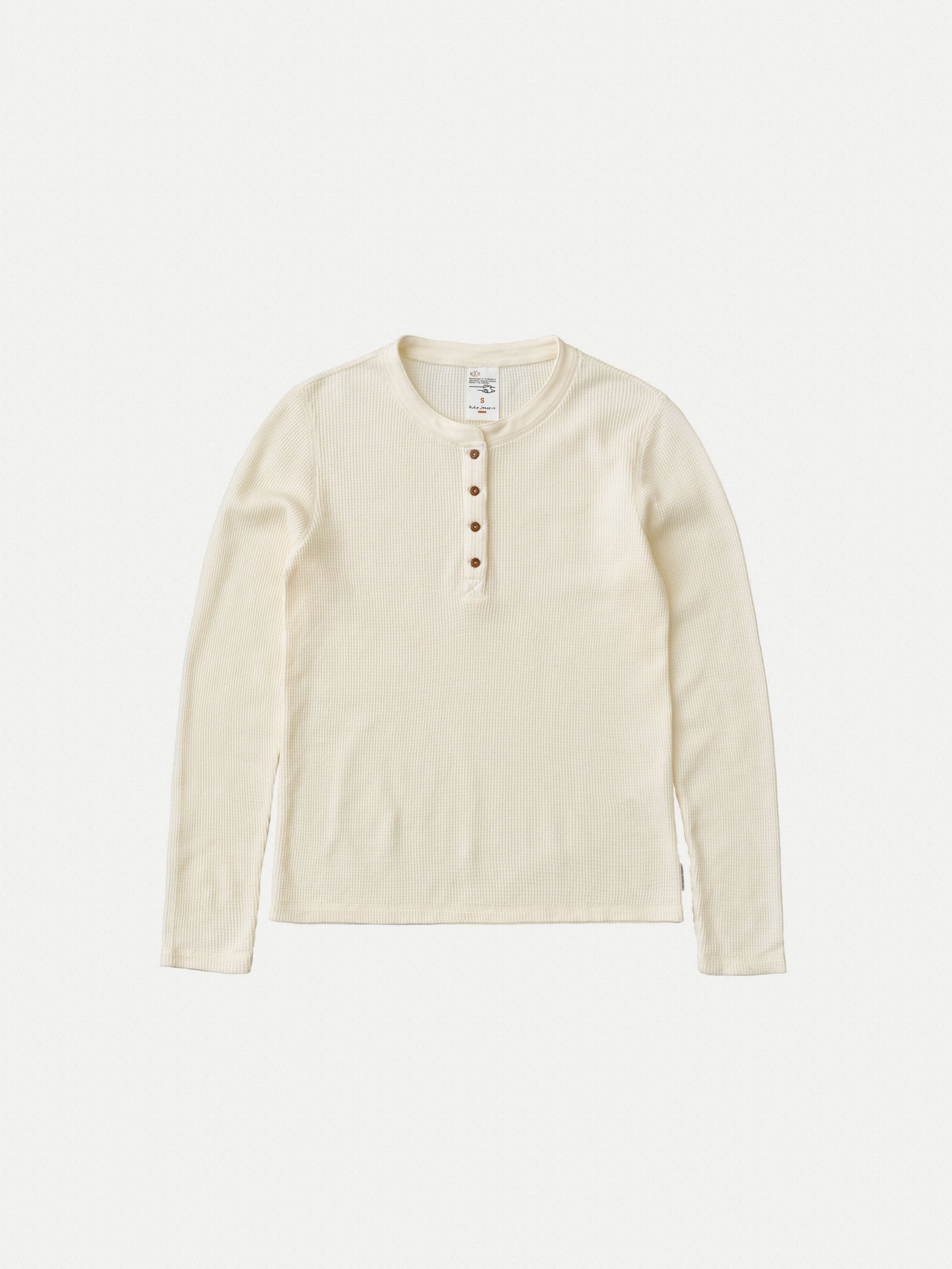 Nudie Jeans Women - Mira - Henley Waffle - Egg White