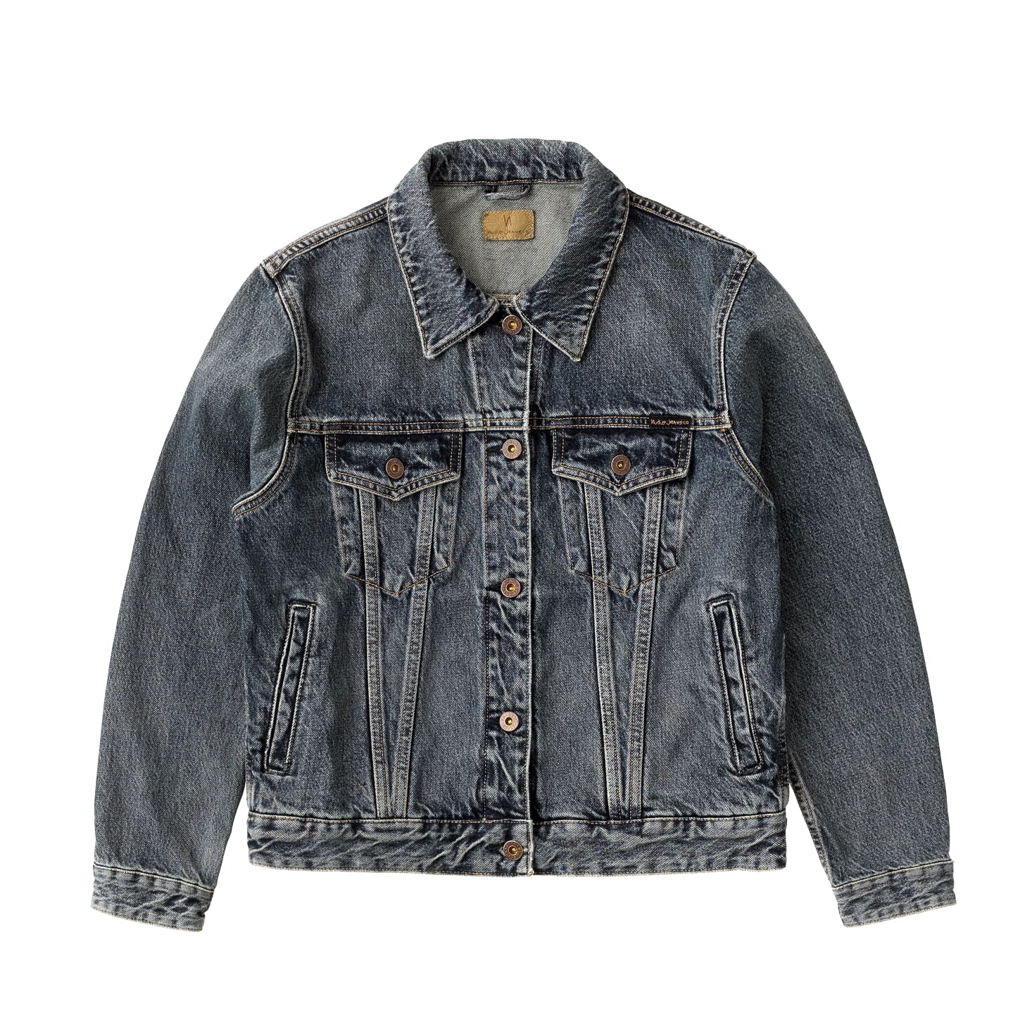 Nudie Jeans Women Elina Denim Jacket Dark Vintage Denim L