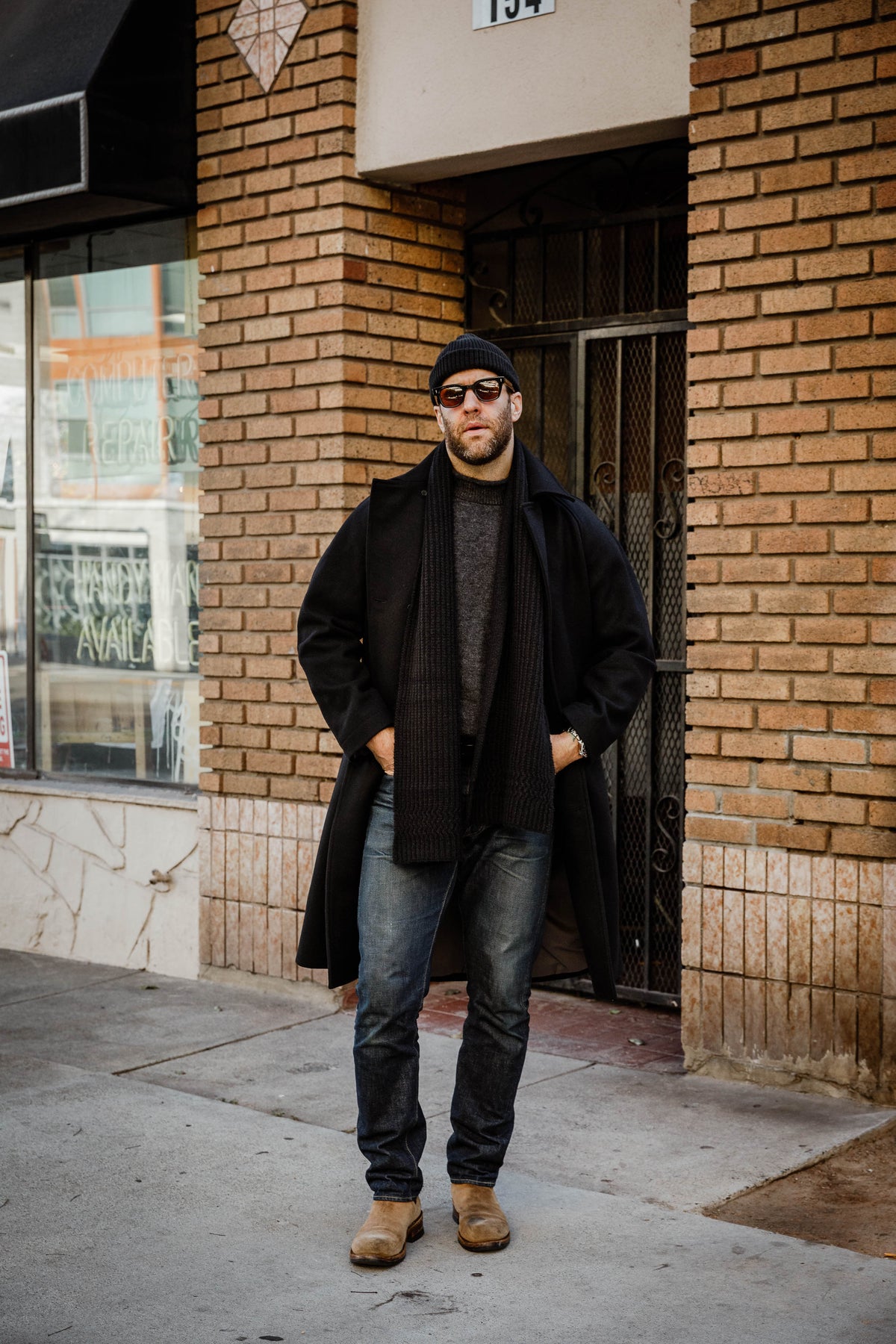 3sixteen - Roll Neck Sweater - Charcoal Alpaca