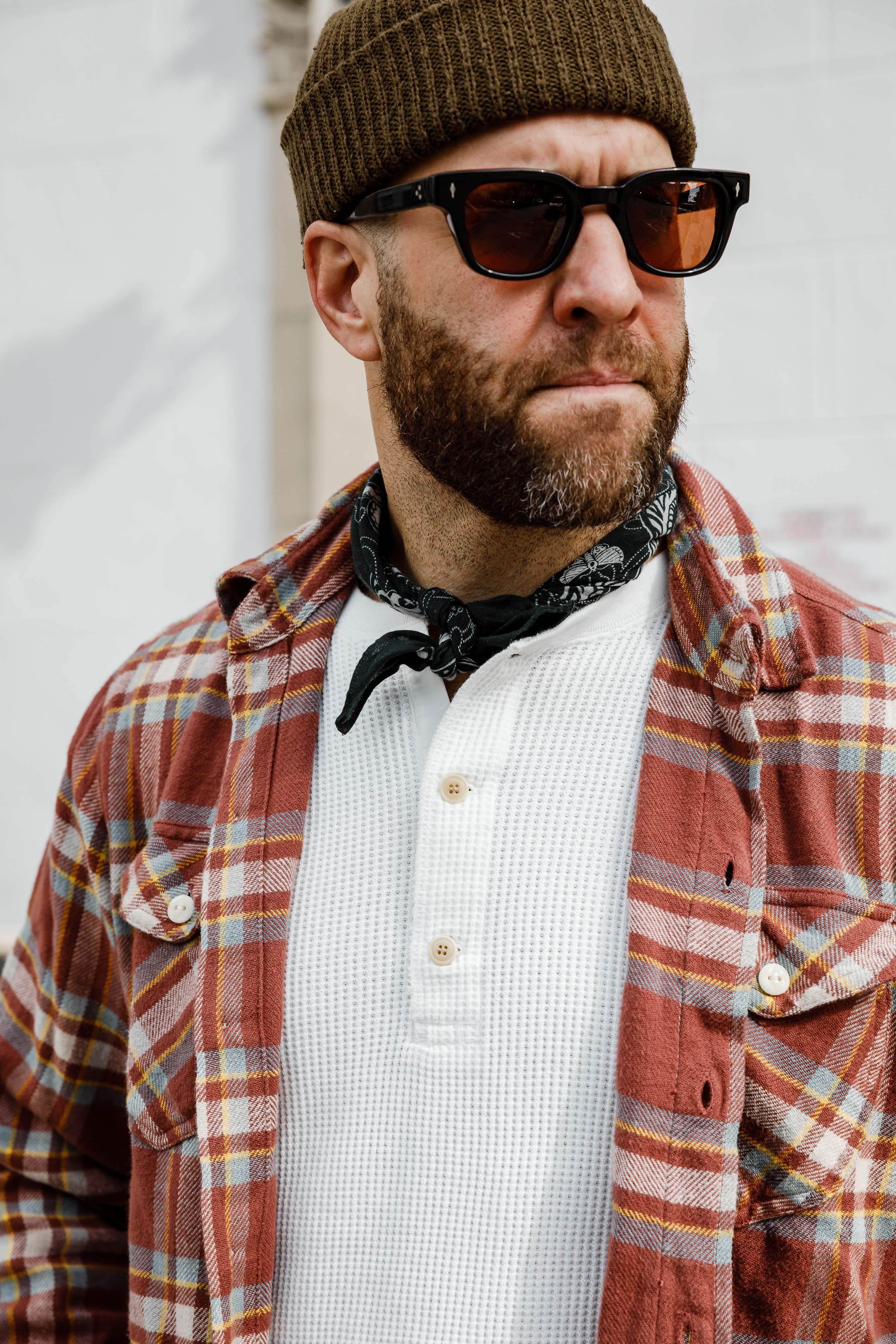 Addict Clothes - Heavy Weight Waffle Henley - Off White