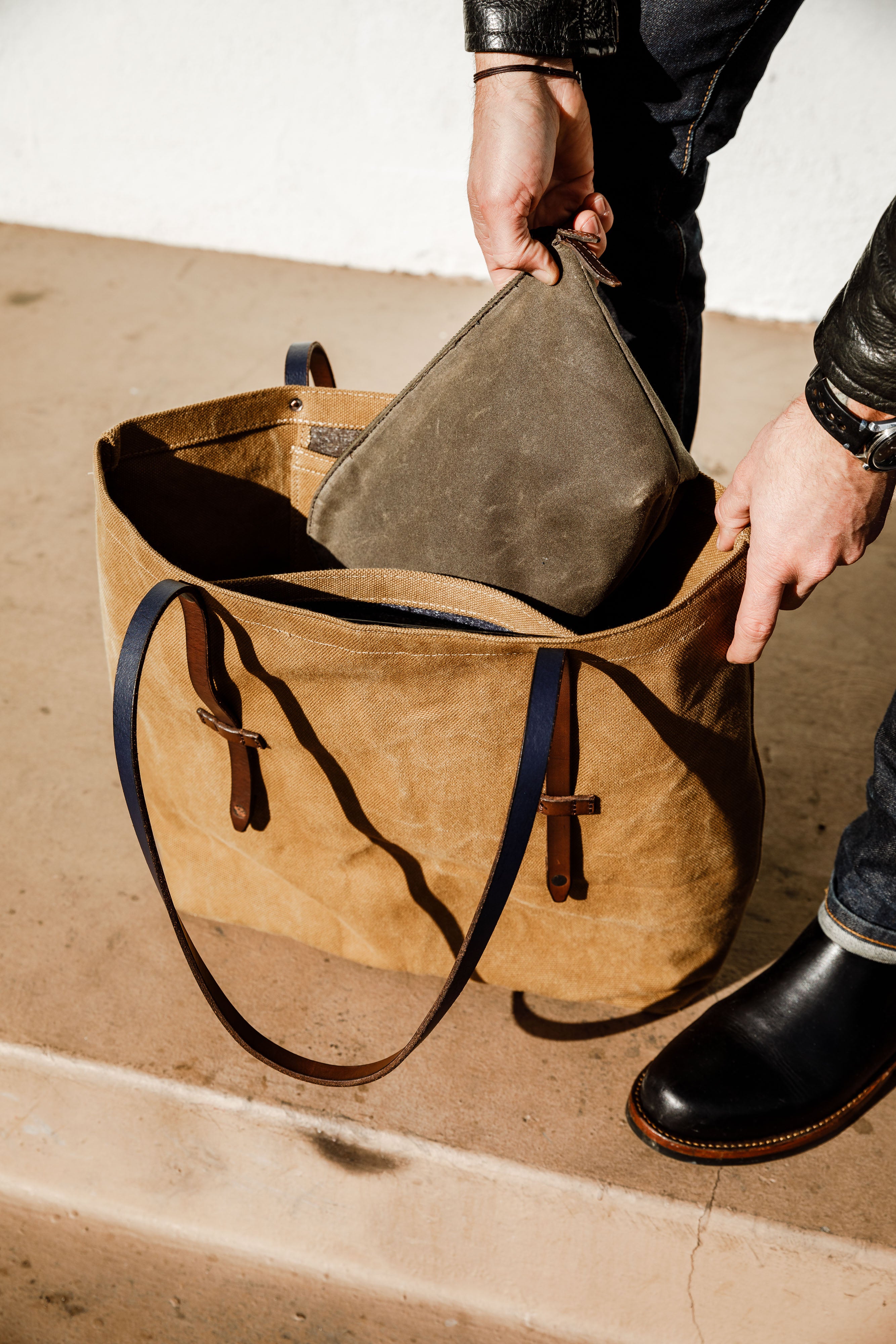 ButterScotch - Carryall Case - Waxed Olive Canvas