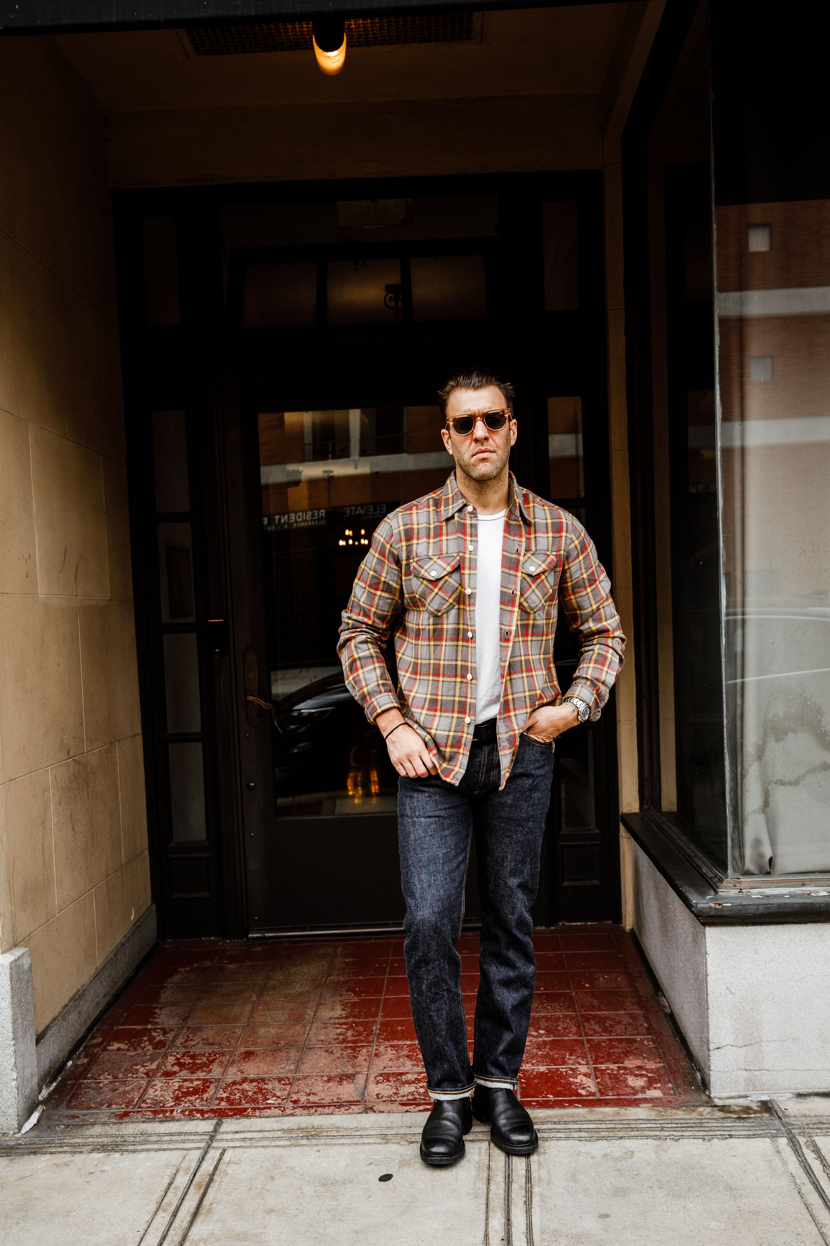 Wythe - Washed Flannel Workshirt - Dusk Plaid