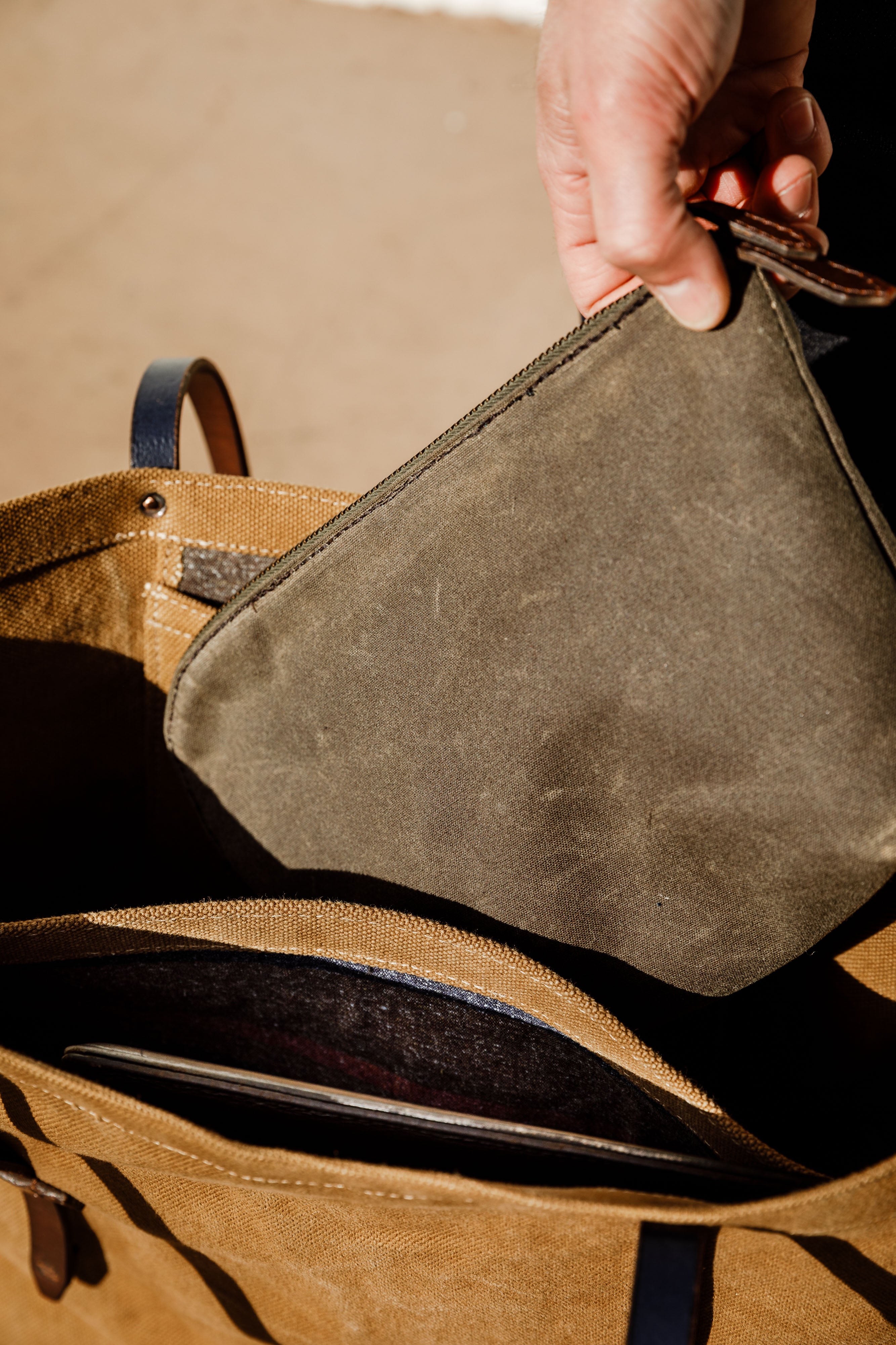 ButterScotch - Carryall Case - Waxed Olive Canvas