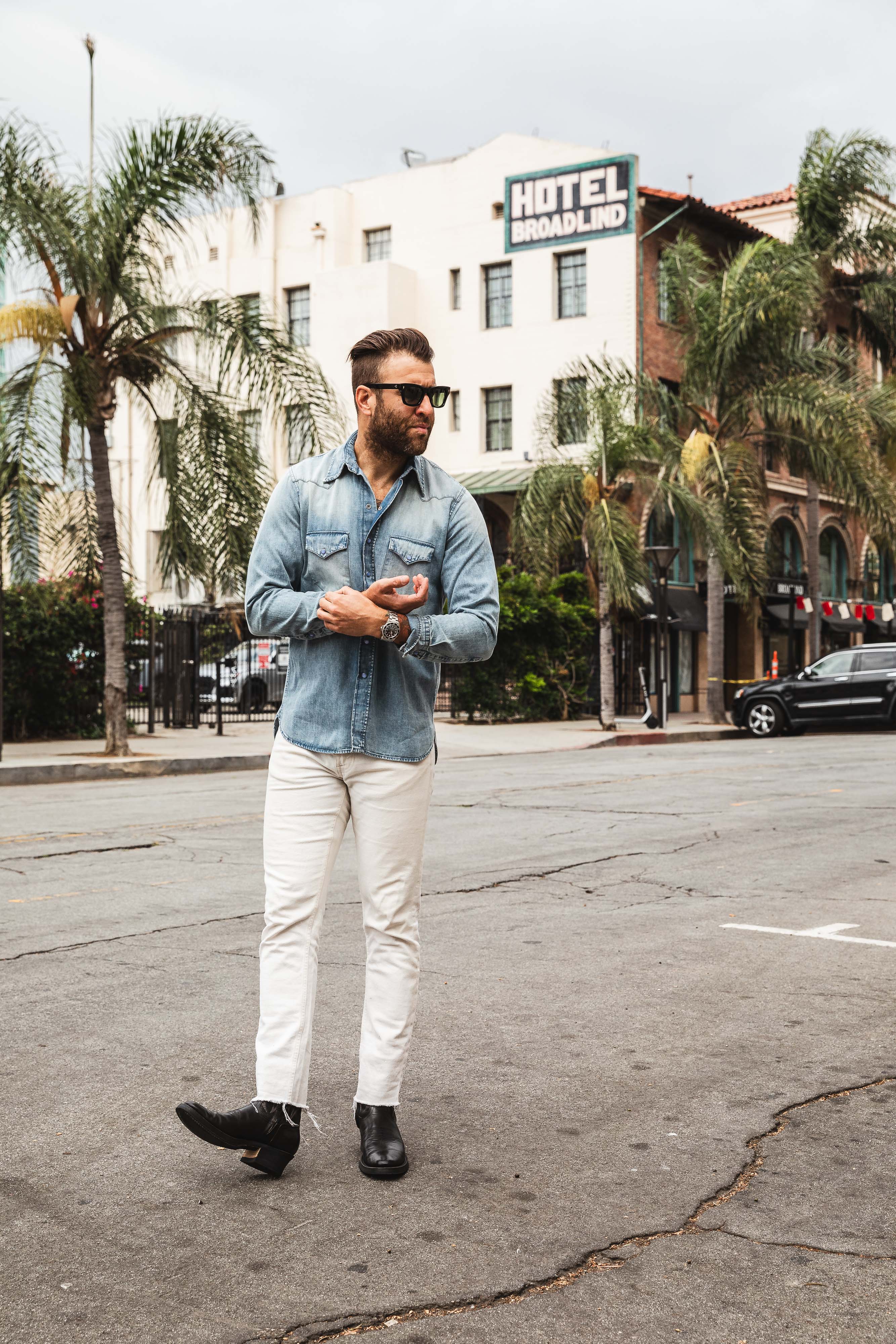 Wythe - Pearl Snap Denim Shirt - Washed Indigo