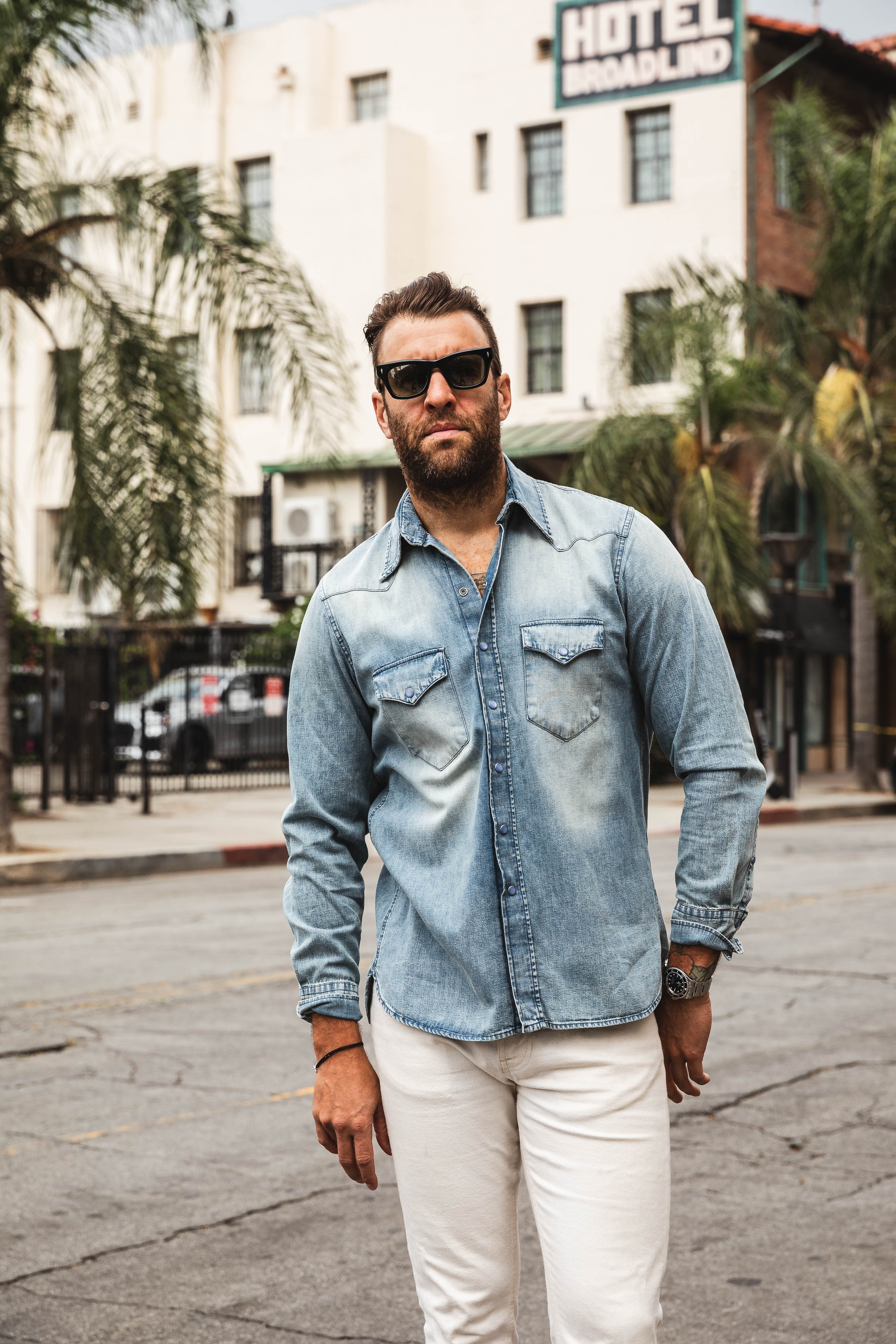 Wythe - Pearl Snap Denim Shirt - Washed Indigo