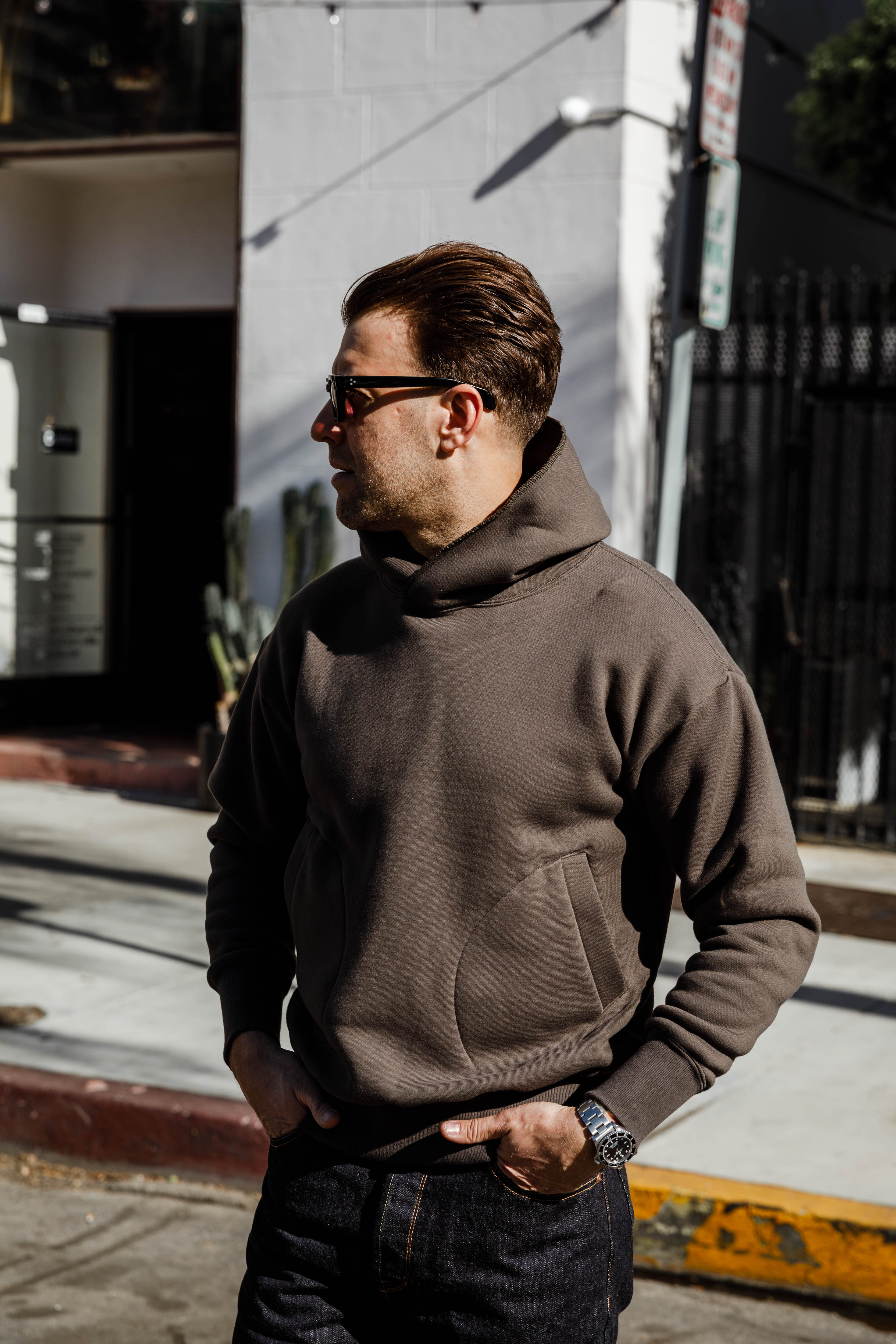 Addict Clothes - Unusual Pocket Fleece Hoodie - Olive